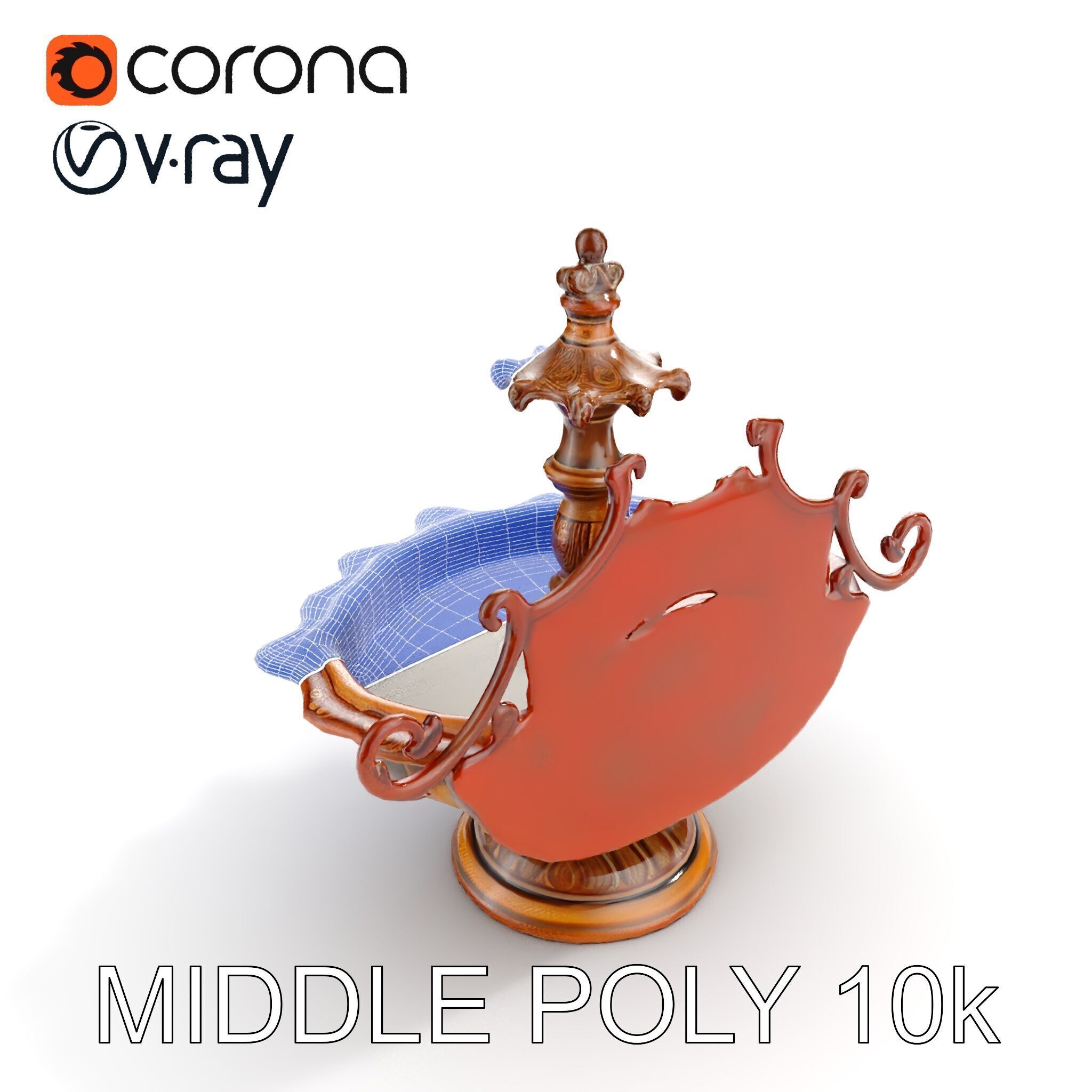 Ornate Fountain D Model Pack Low-poly 3D model_14