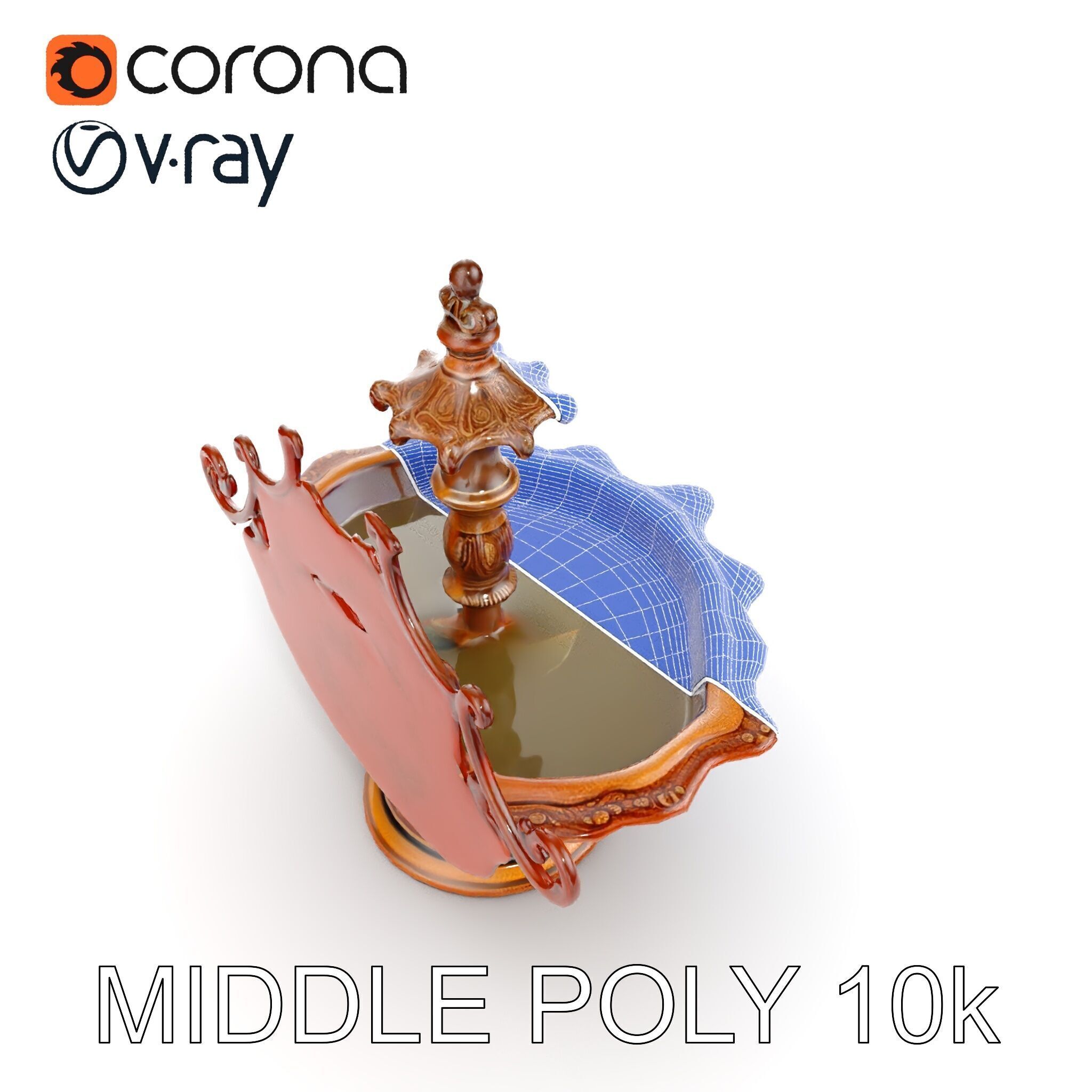 Ornate Fountain D Model Pack Low-poly 3D model_23