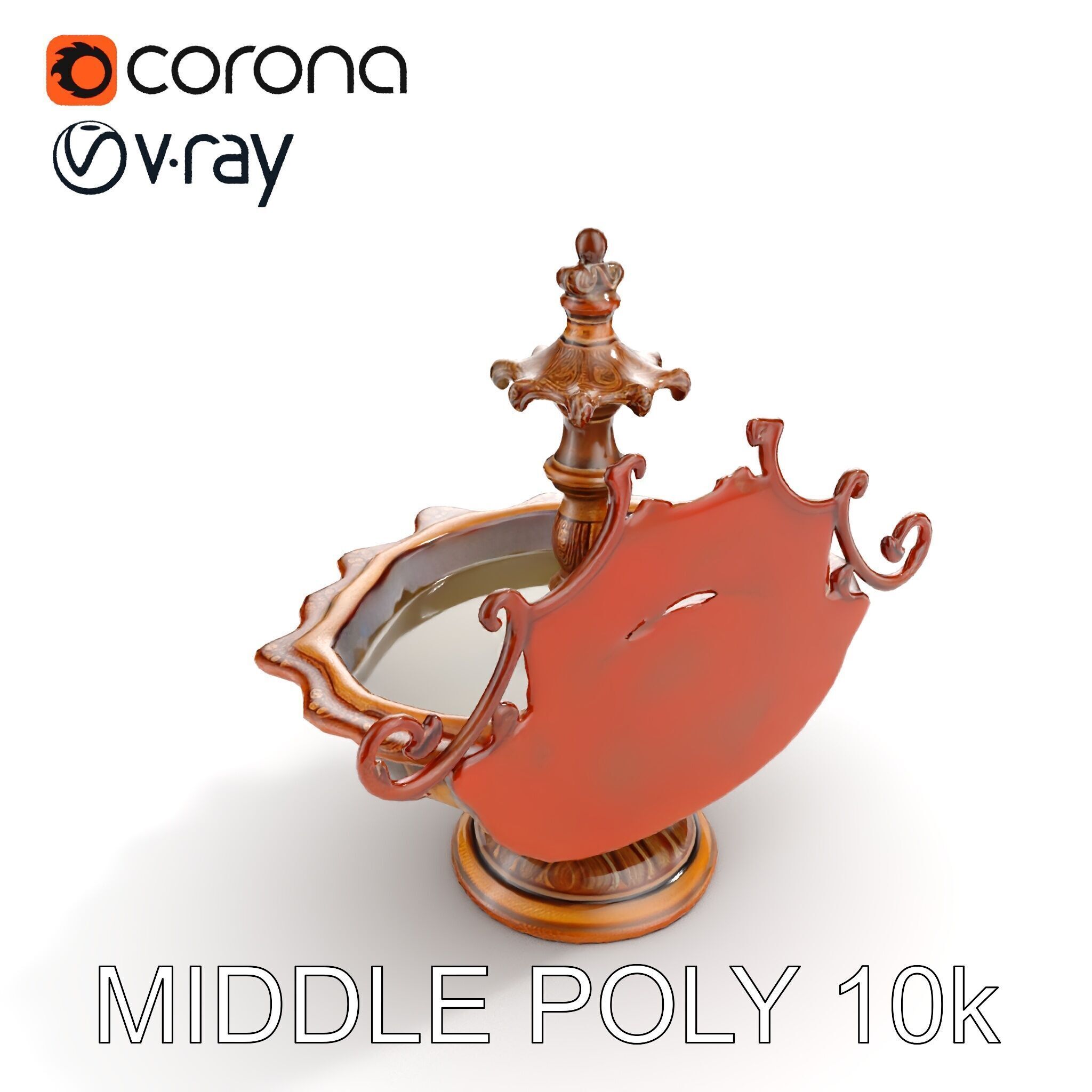 Ornate Fountain D Model Pack Low-poly 3D model_17