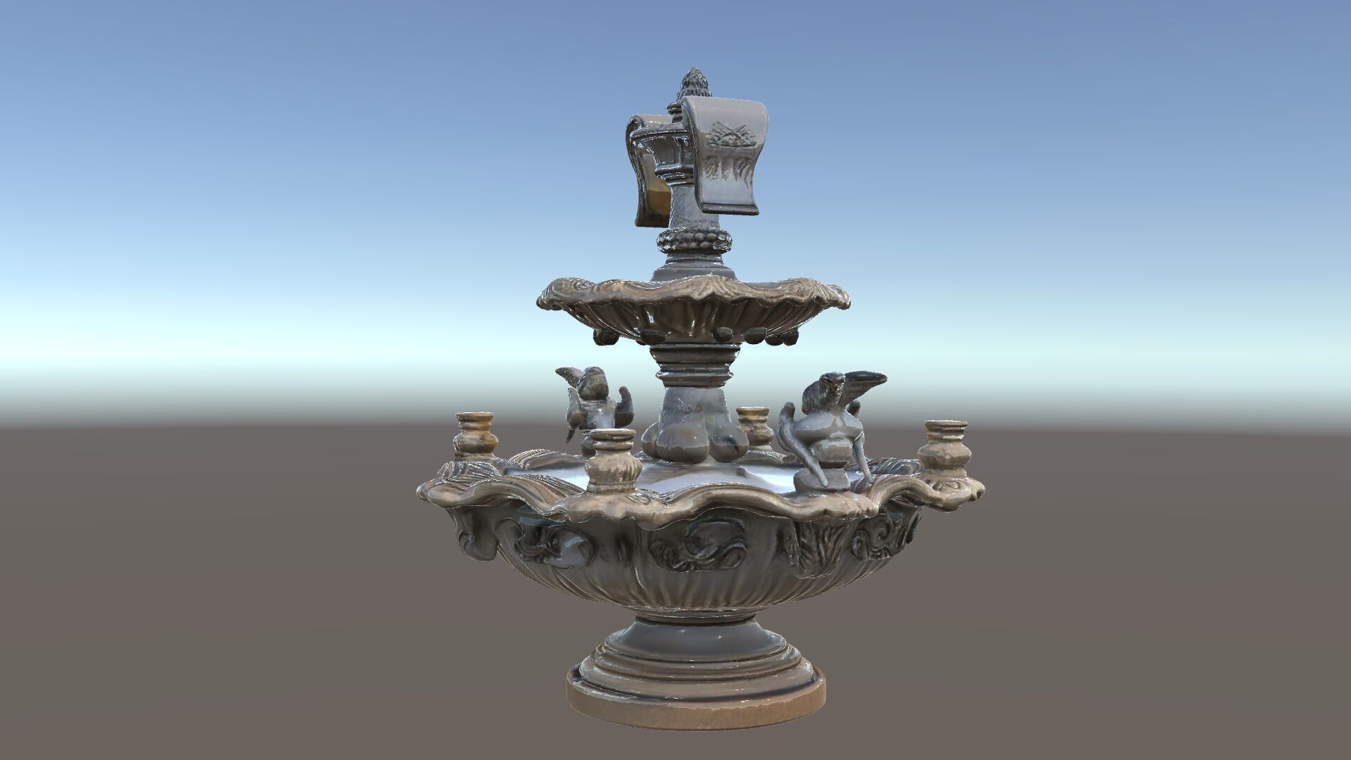 Ornate Tiered Fountain with Cherubs D Model Pack Low-poly 3D model_6