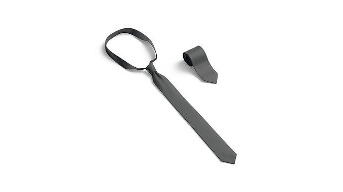 Black Classic Neck Tie - necktie accessory for men costume Low-poly 3D model