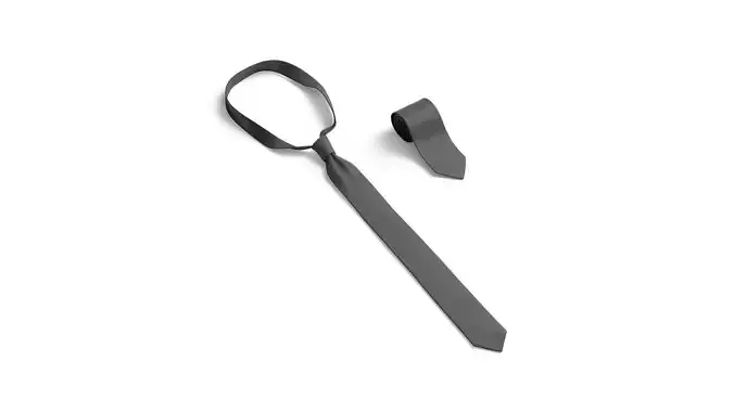 Black Classic Neck Tie - necktie accessory for men costume Low-poly 3D model
