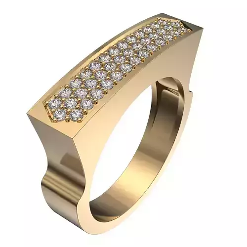 Fashion ring with paved top