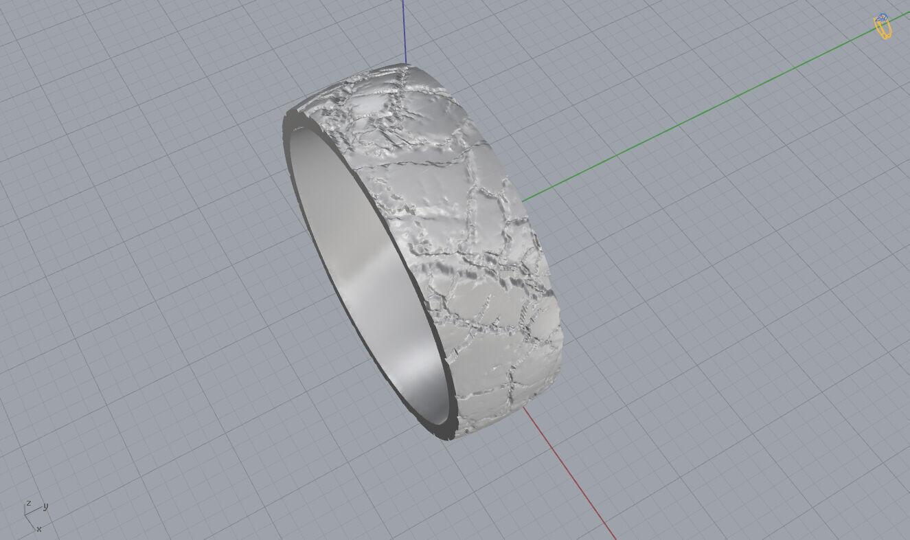 Hammered Ring 3D print model_9