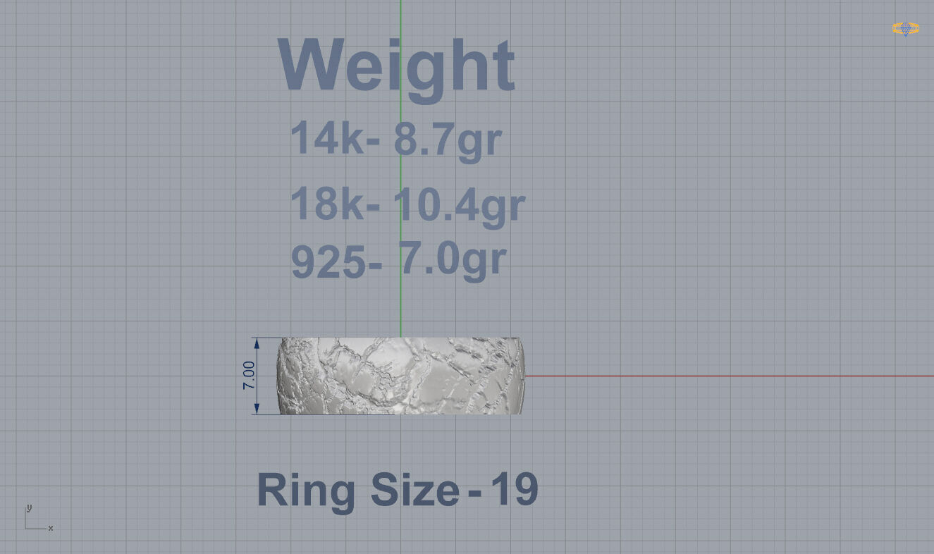 Hammered Ring 3D print model_3