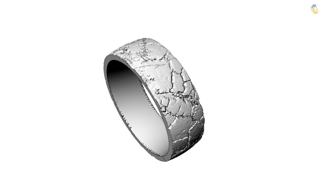 Hammered Ring 3D print model_11