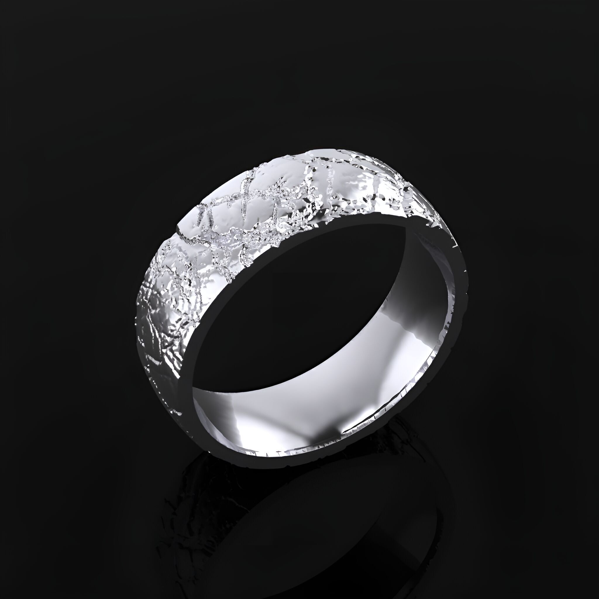 Hammered Ring 3D print model_2