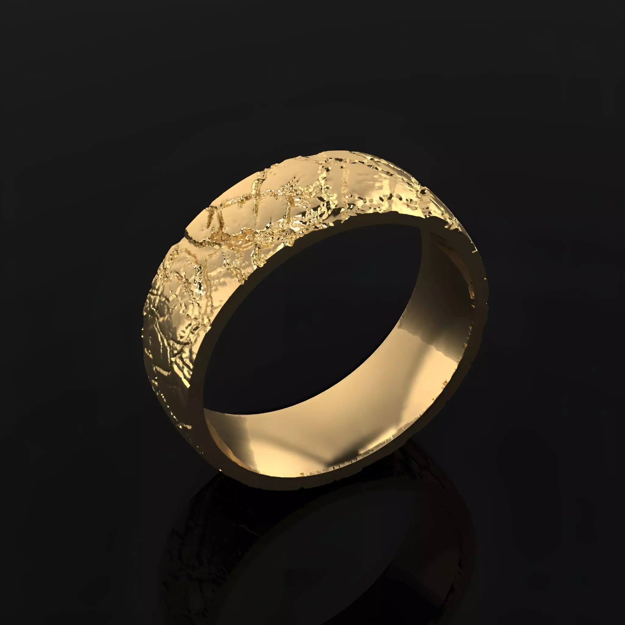 Hammered Ring 3D print model_0