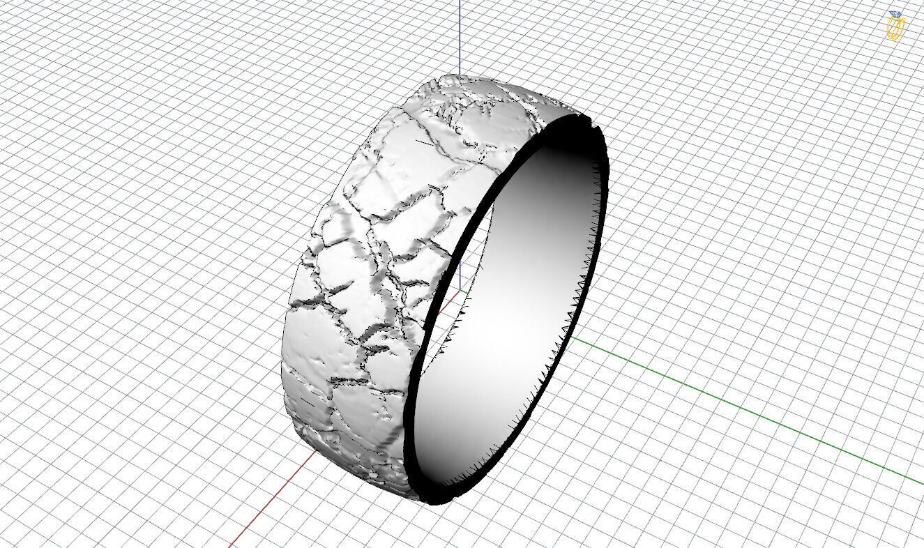 Hammered Ring 3D print model_12