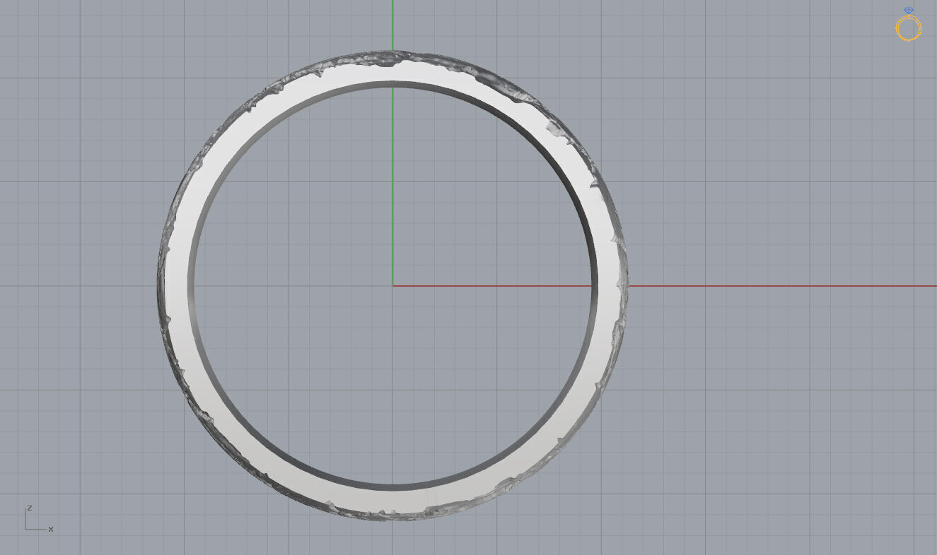 Hammered Ring 3D print model_7
