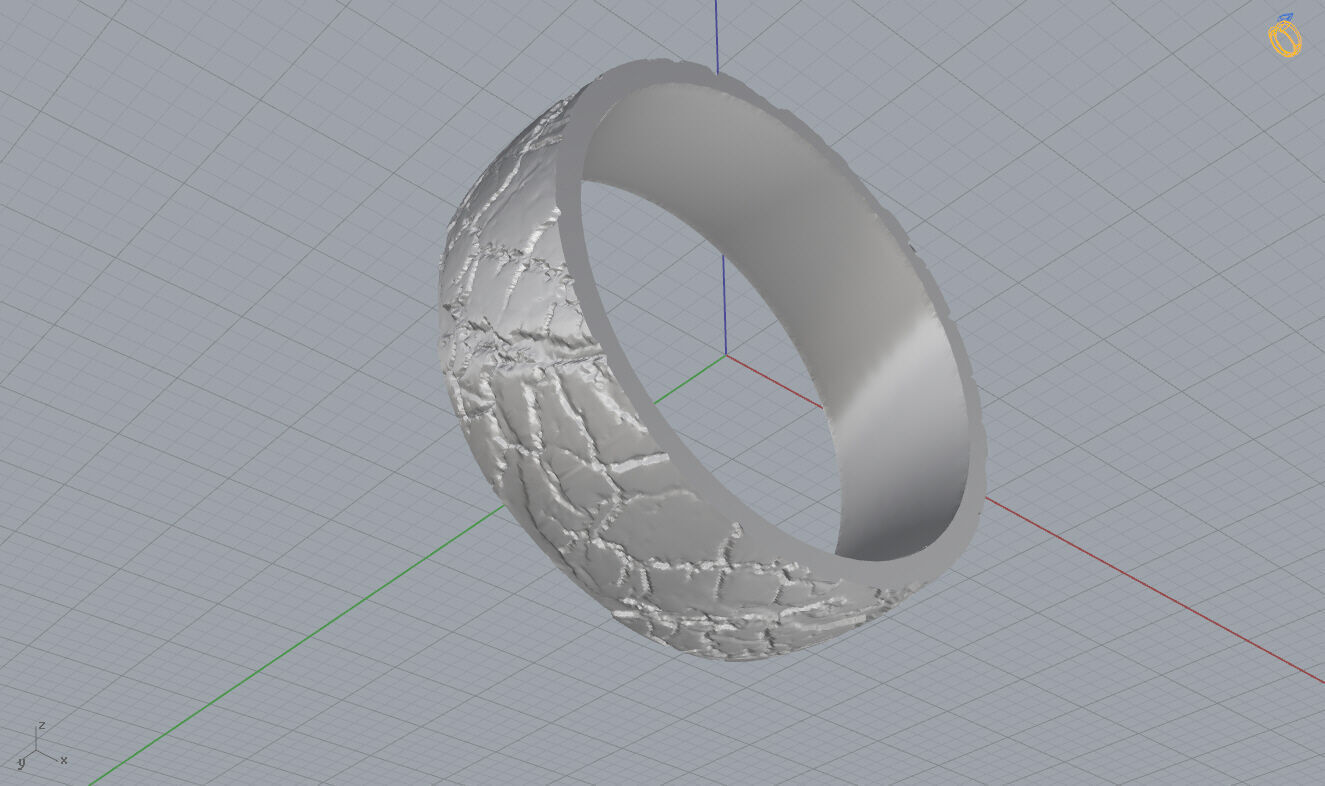 Hammered Ring 3D print model_10
