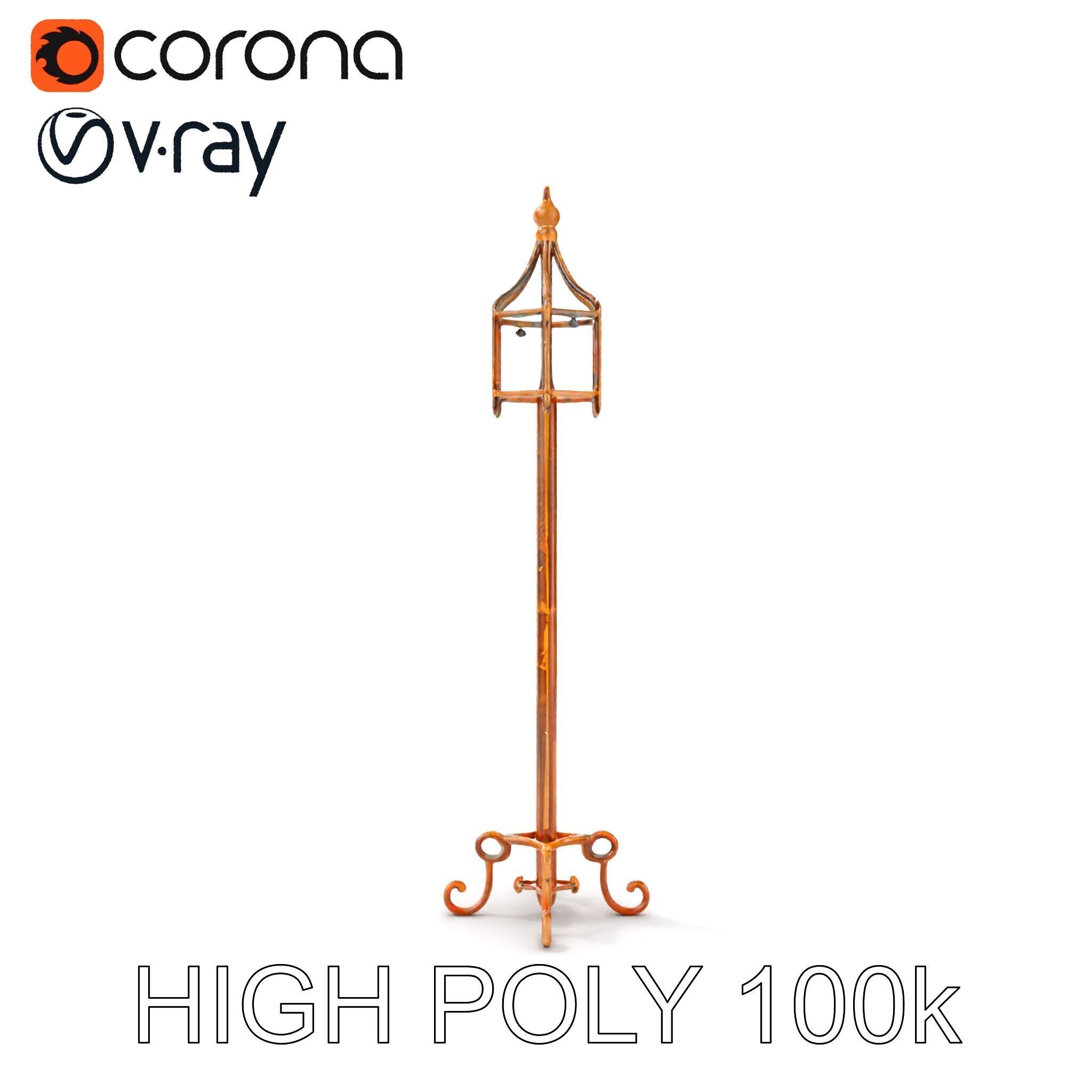 Vintage Iron Lamp Post Model Pack for Architectural Design Low-poly 3D model_19