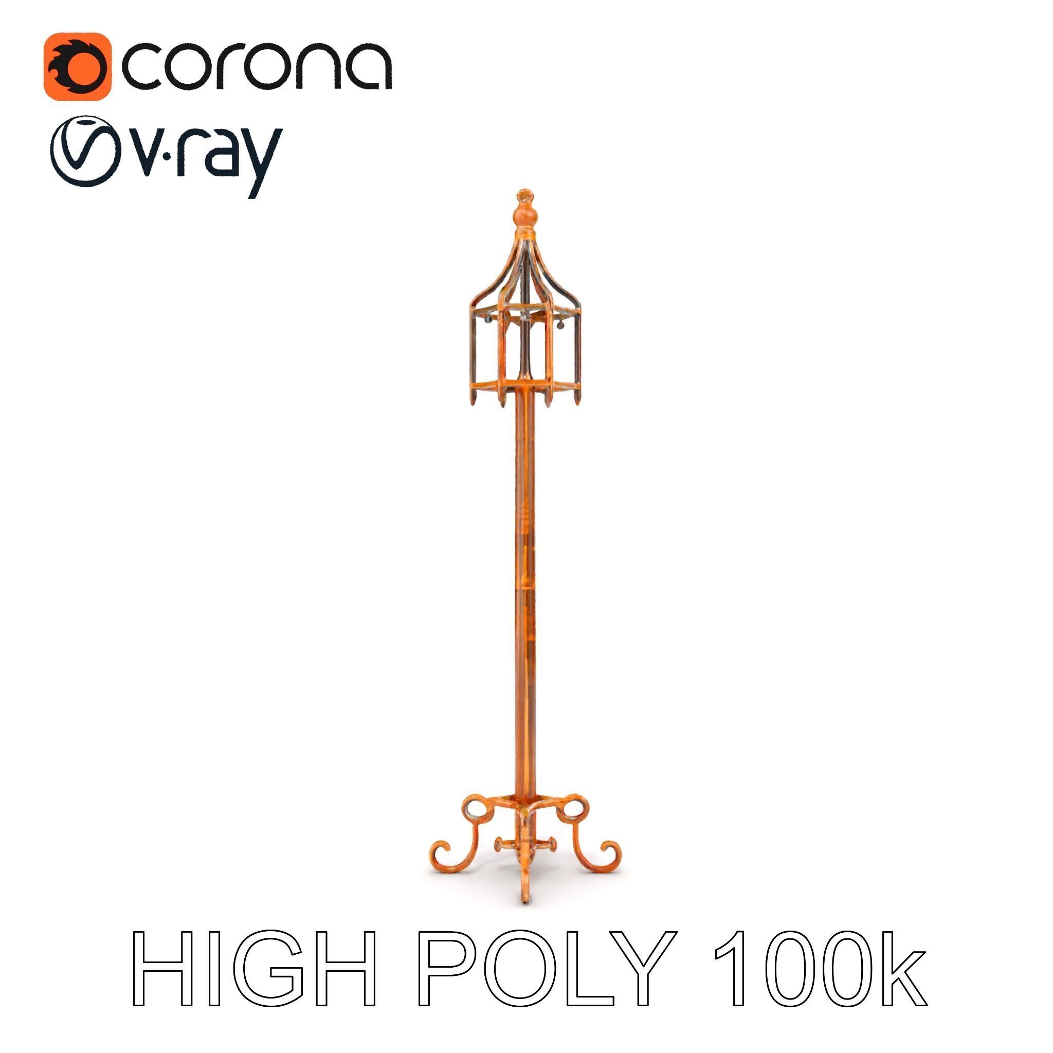 Vintage Iron Lamp Post Model Pack for Architectural Design Low-poly 3D model_22