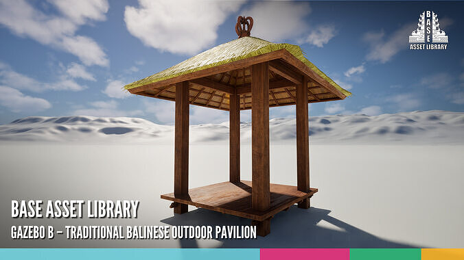 Gazebo B Traditional Balinese Outdoor Pavilion 3D model