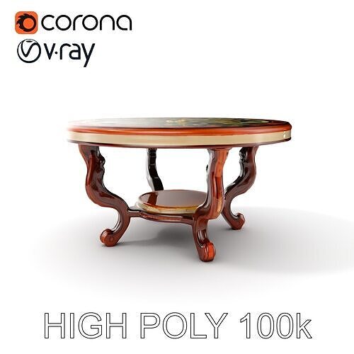 Mosaic Round Table Model Pack Low-poly 3D model