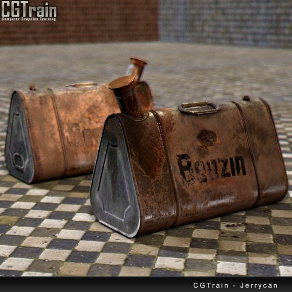 Metallic JerryCan  Low-poly 3D model_0