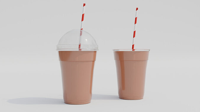 Chocolate Milkshake Low-poly 3D model