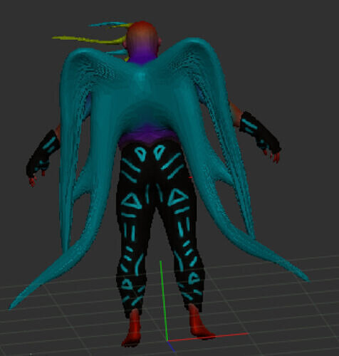fantasy human character 3d model angel winged  Low-poly 3D model