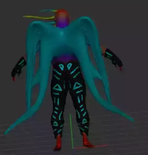 fantasy human character 3d model angel winged 