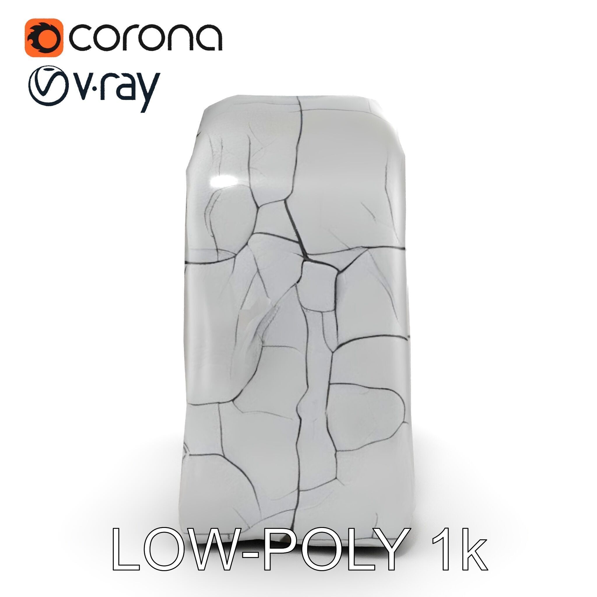 Natural Stone Arch Waterfall Model Pack Low-poly 3D model_10