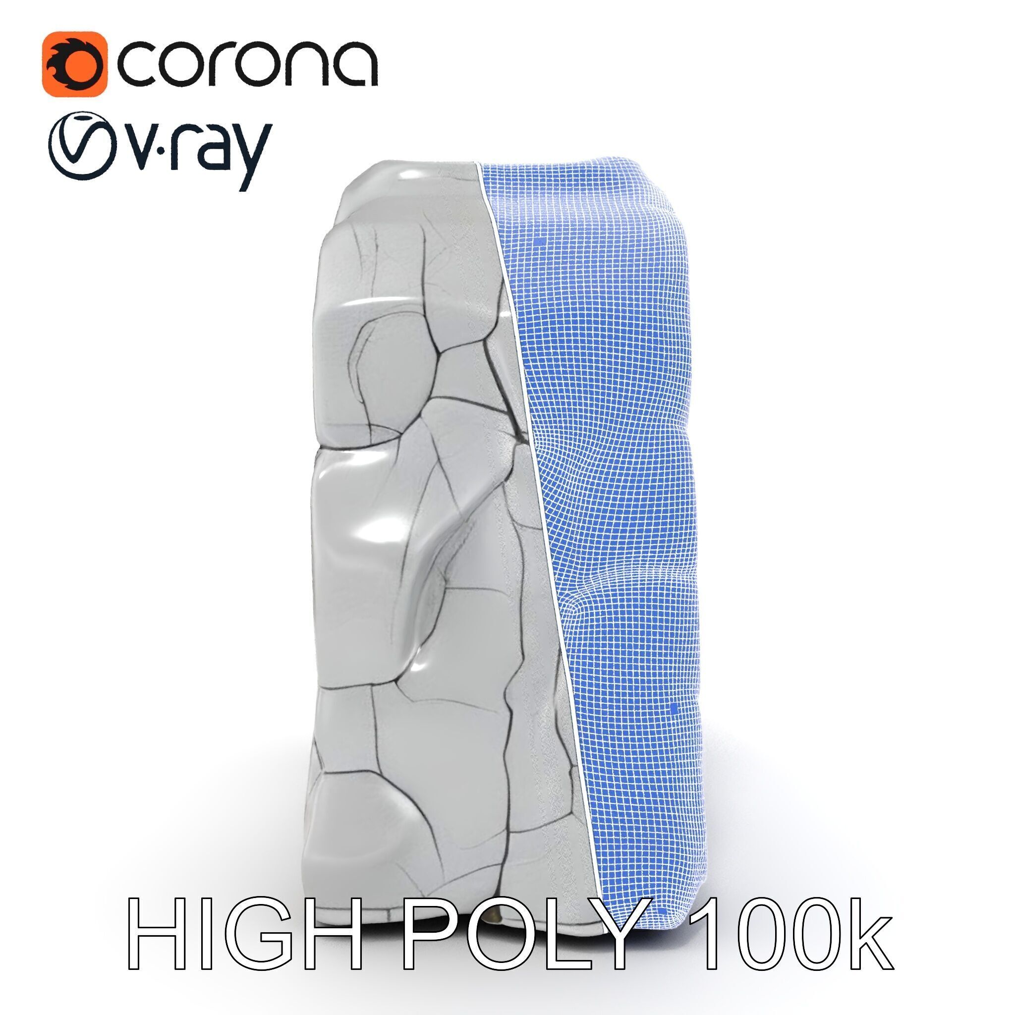 Natural Stone Arch Waterfall Model Pack Low-poly 3D model_36