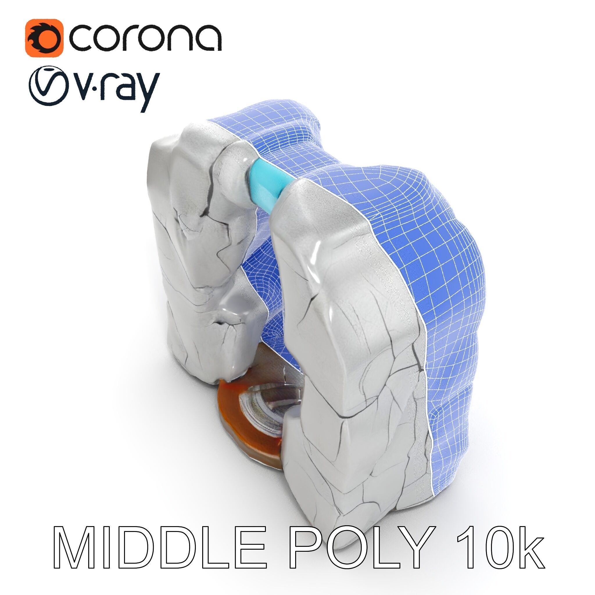 Natural Stone Arch Waterfall Model Pack Low-poly 3D model_28