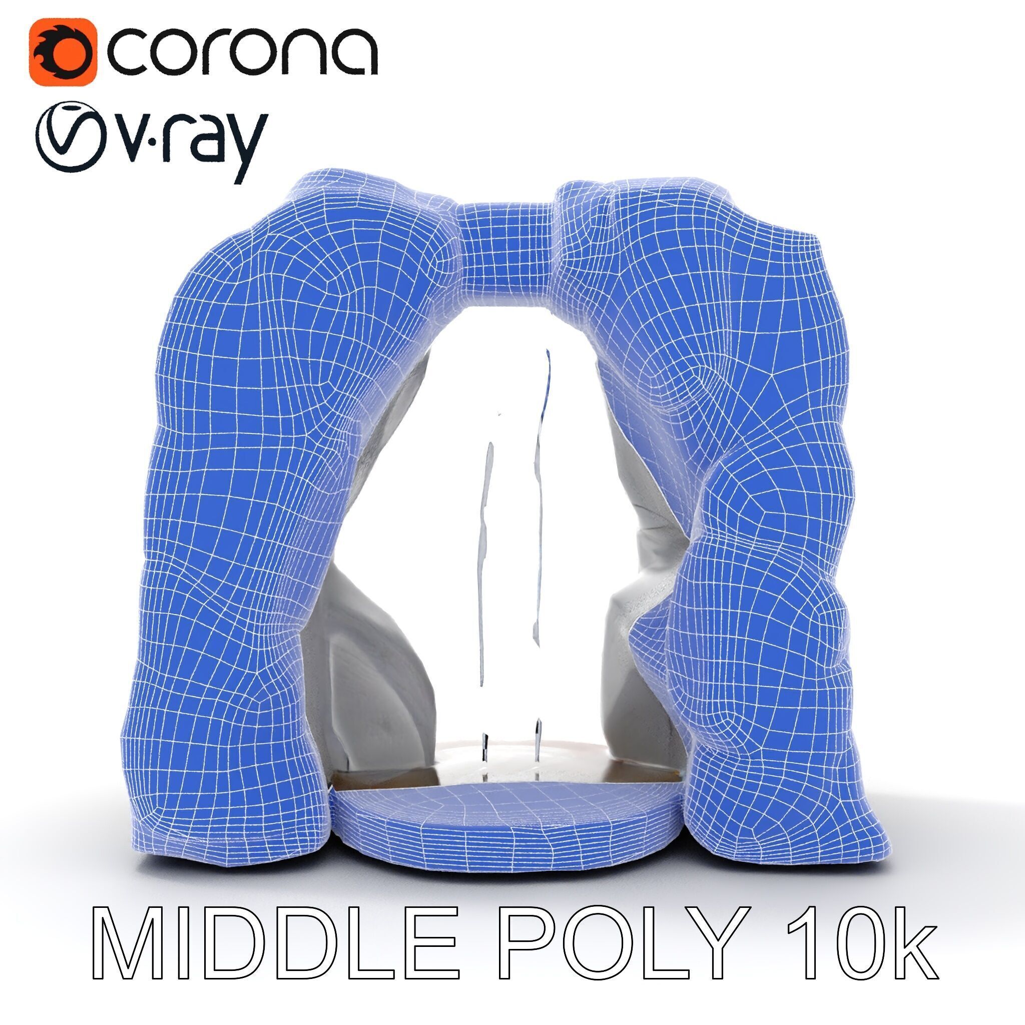 Natural Stone Arch Waterfall Model Pack Low-poly 3D model_31