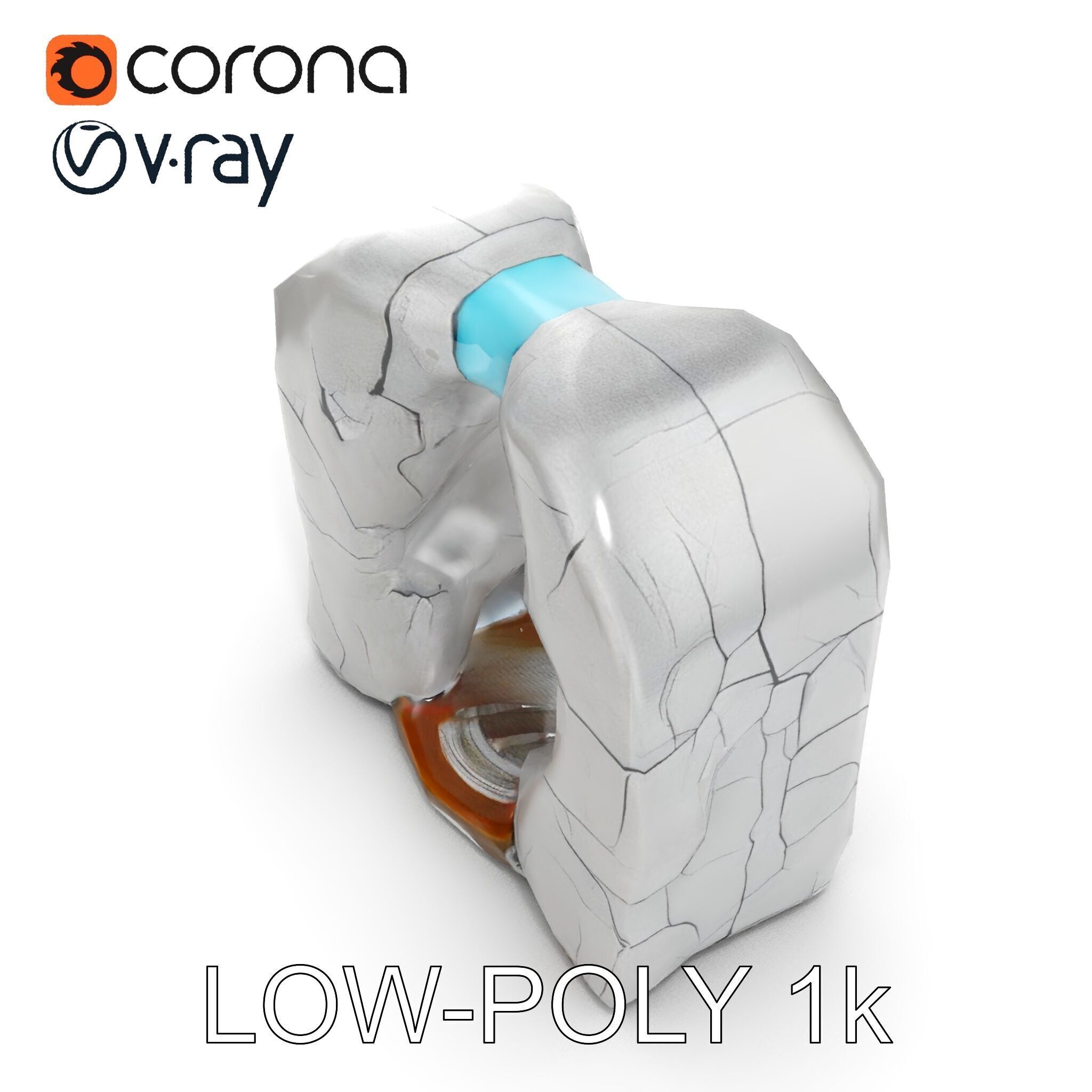 Natural Stone Arch Waterfall Model Pack Low-poly 3D model_8