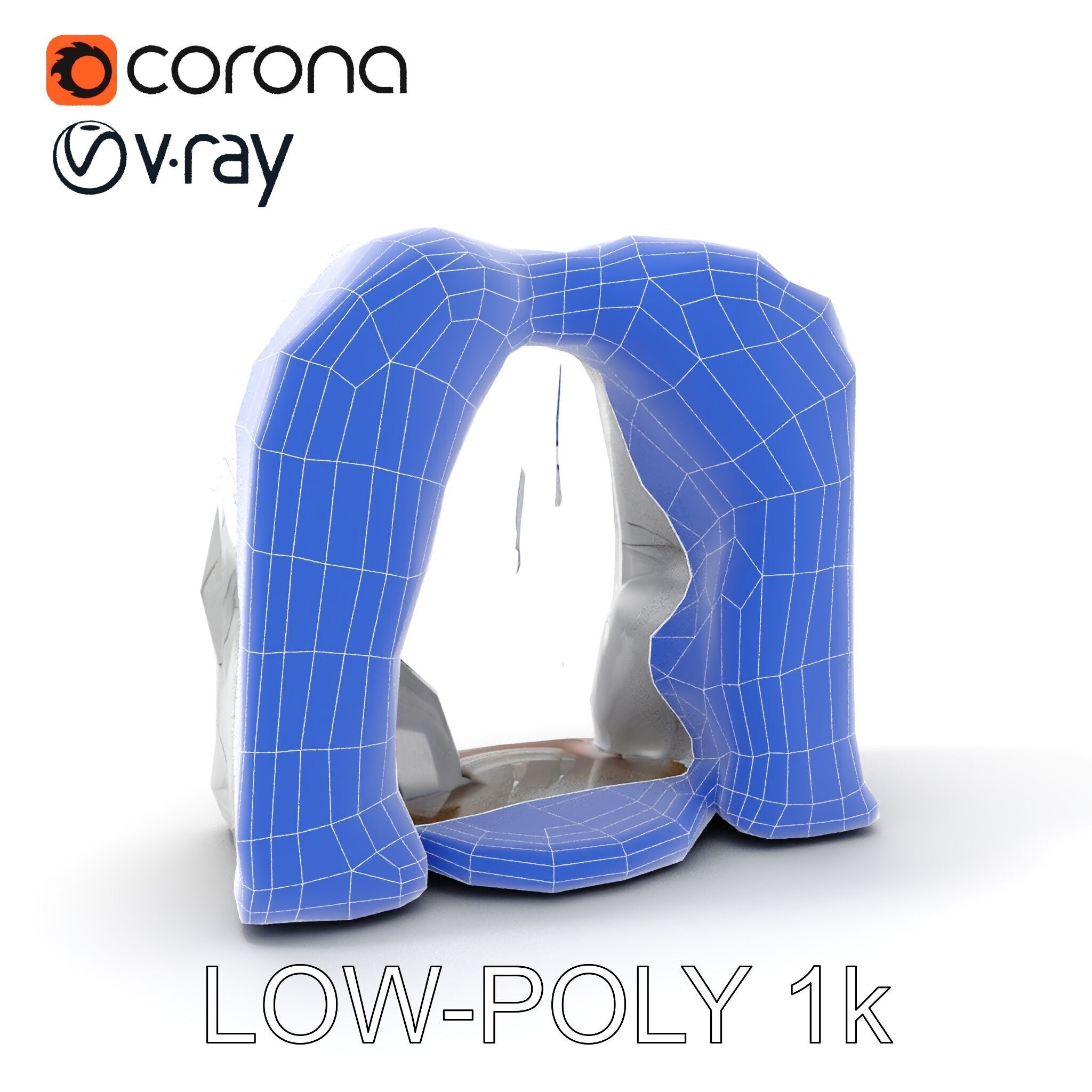 Natural Stone Arch Waterfall Model Pack Low-poly 3D model_20