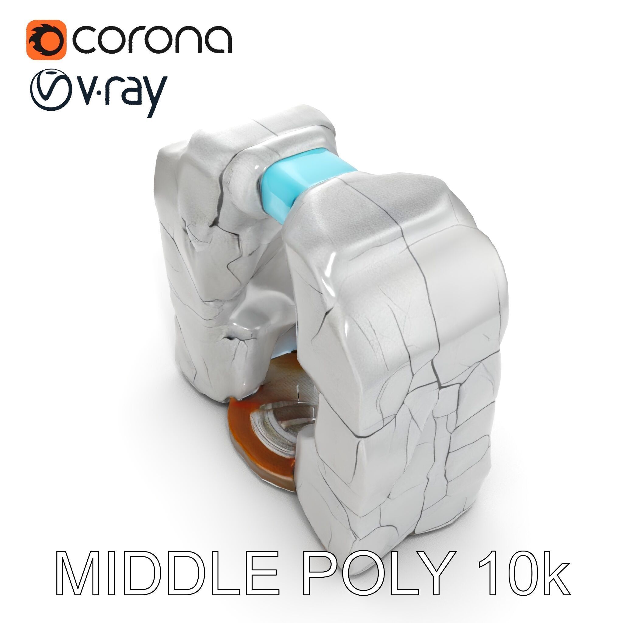 Natural Stone Arch Waterfall Model Pack Low-poly 3D model_13