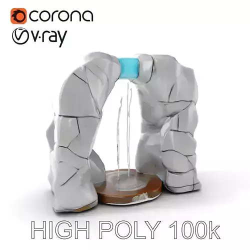 Natural Stone Arch Waterfall Model Pack