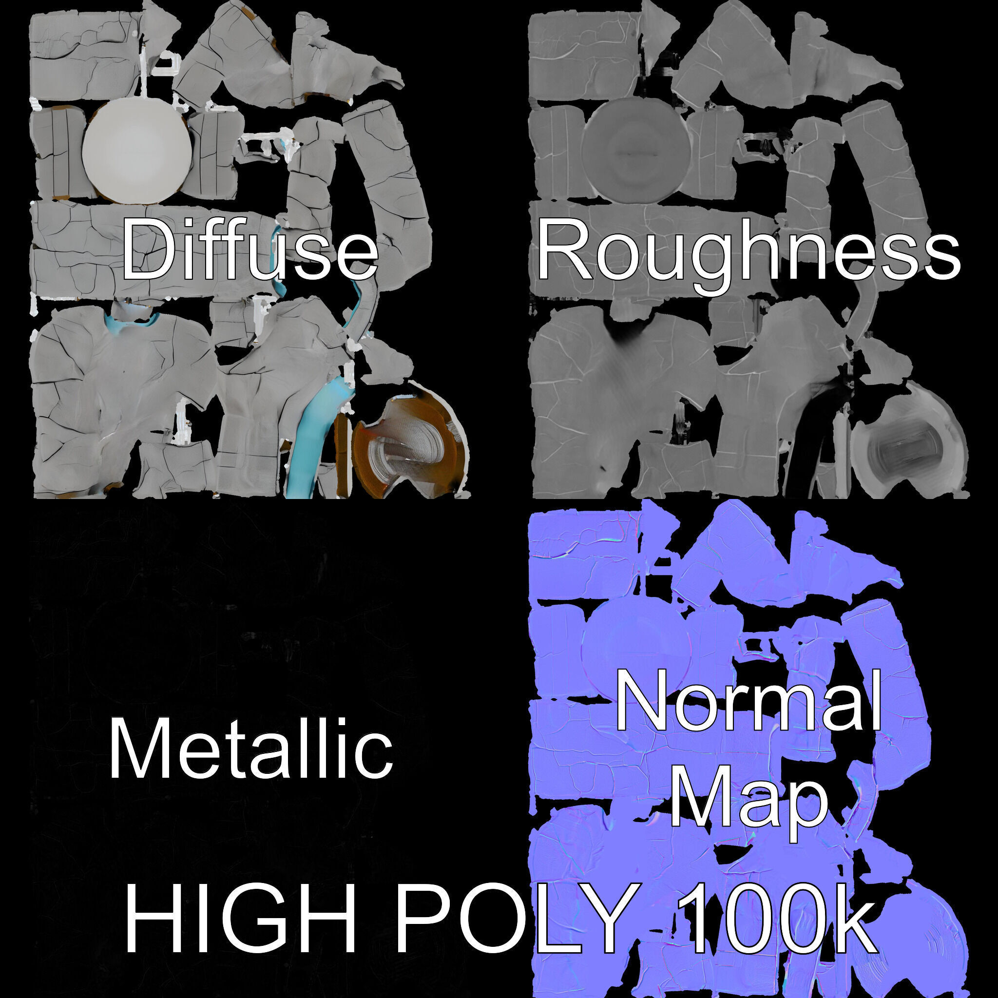 Natural Stone Arch Waterfall Model Pack Low-poly 3D model_4