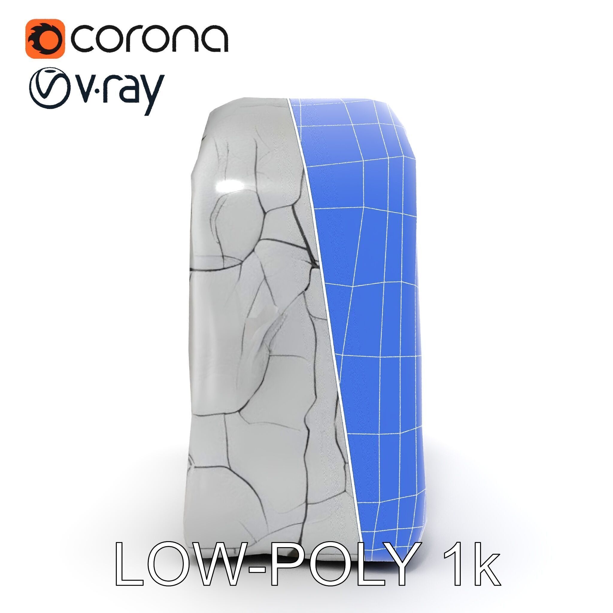 Natural Stone Arch Waterfall Model Pack Low-poly 3D model_26