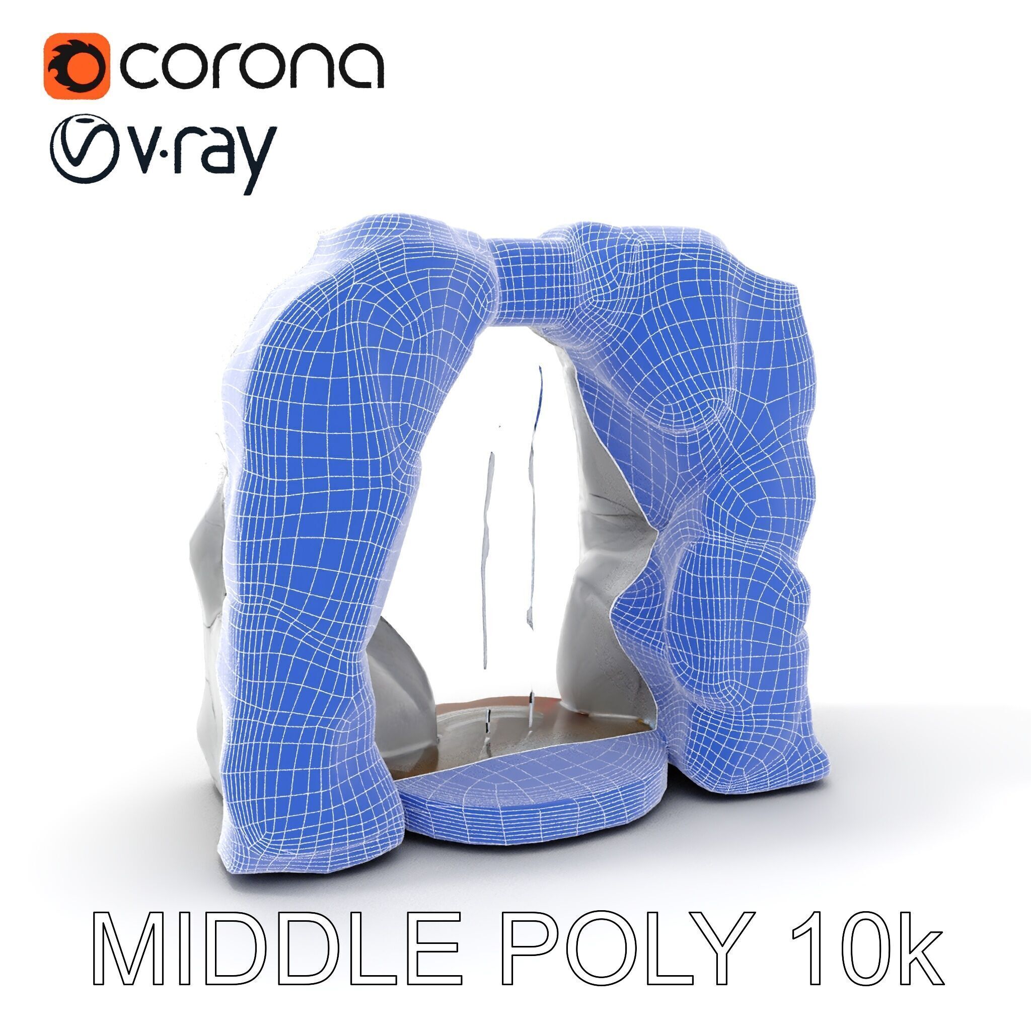 Natural Stone Arch Waterfall Model Pack Low-poly 3D model_9