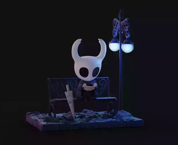 Hollow Knight Bench Diorama 3D Printable Scene Hollow Knight