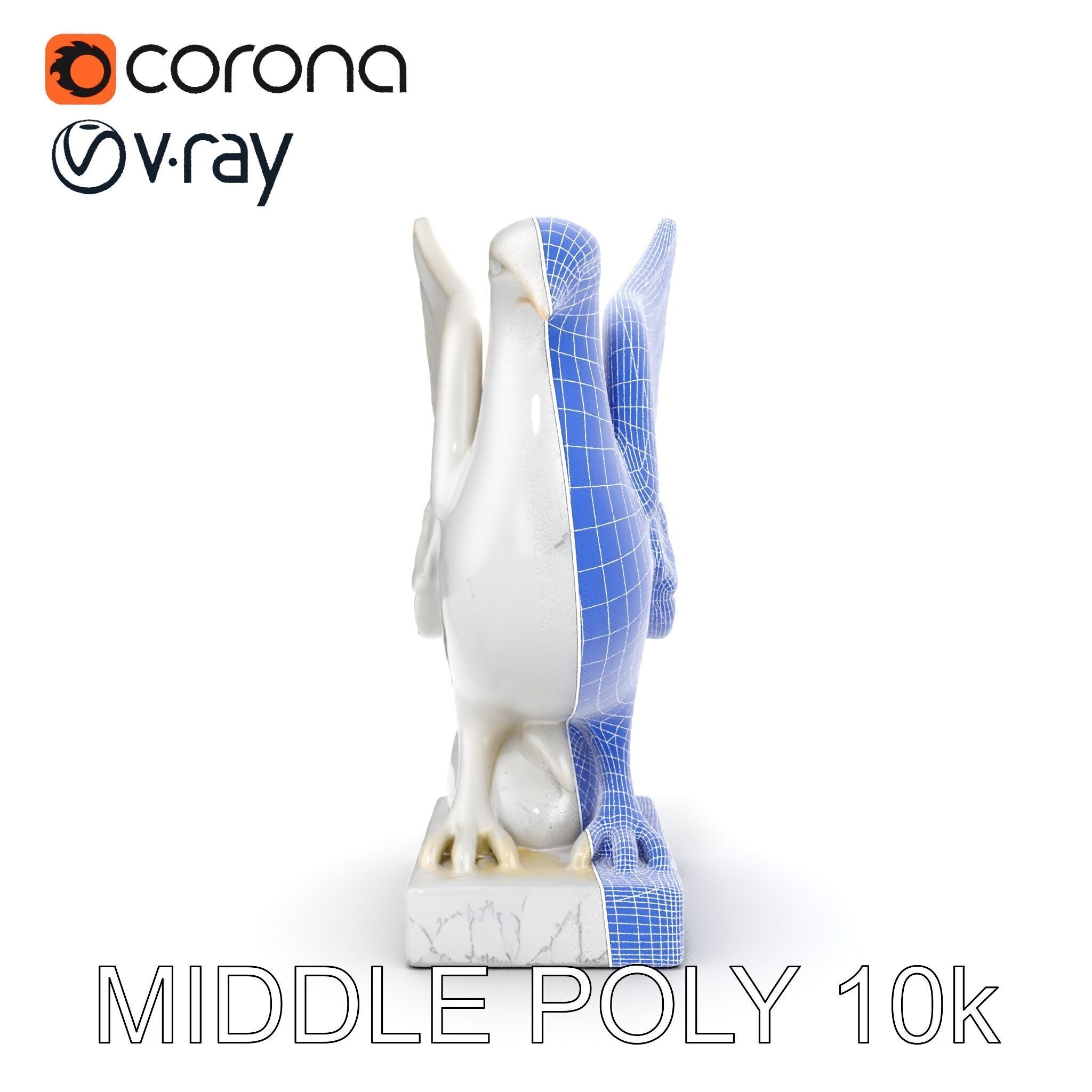 Elegant Dove Statue Model Pack for D Rendering Low-poly 3D model_28