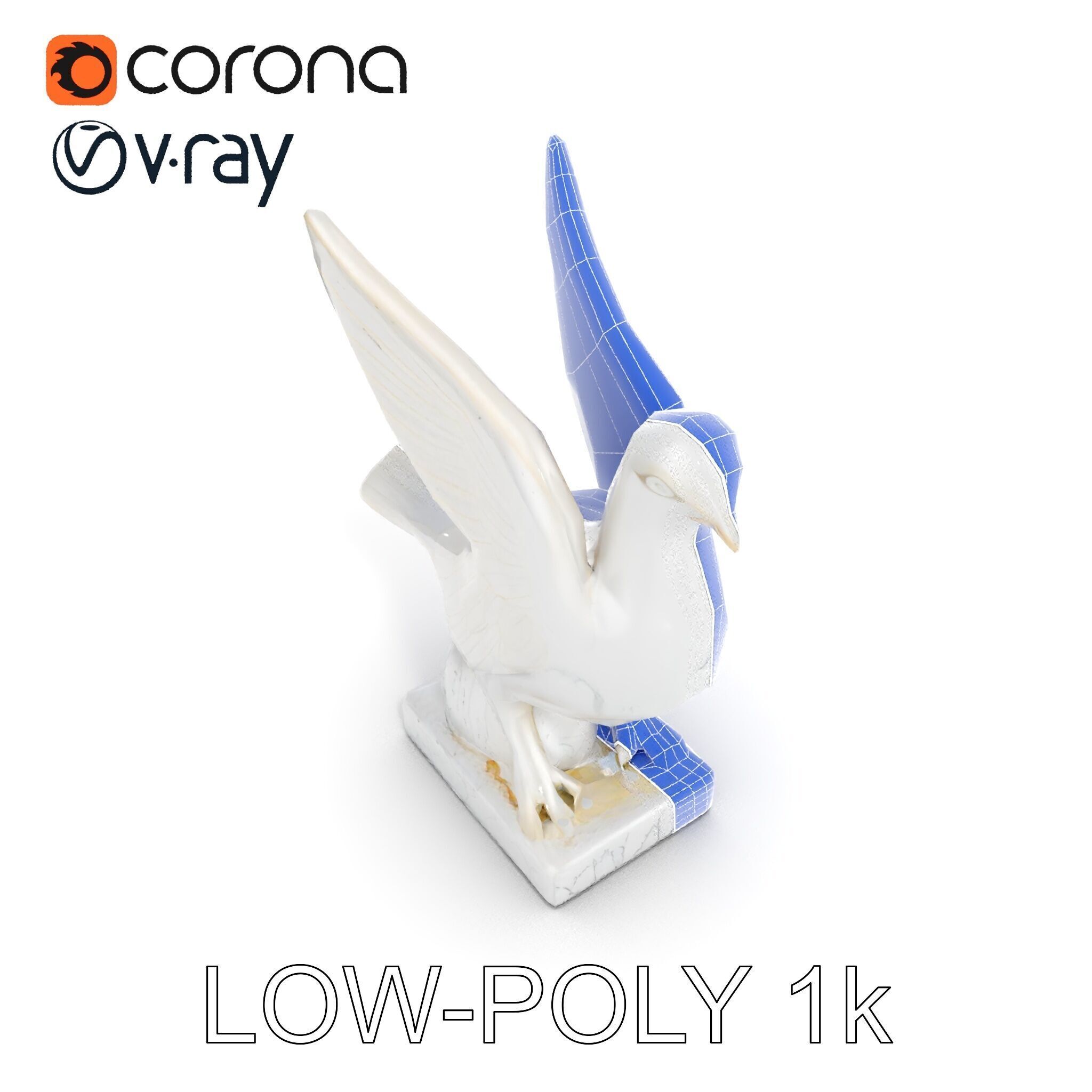 Elegant Dove Statue Model Pack for D Rendering Low-poly 3D model_29