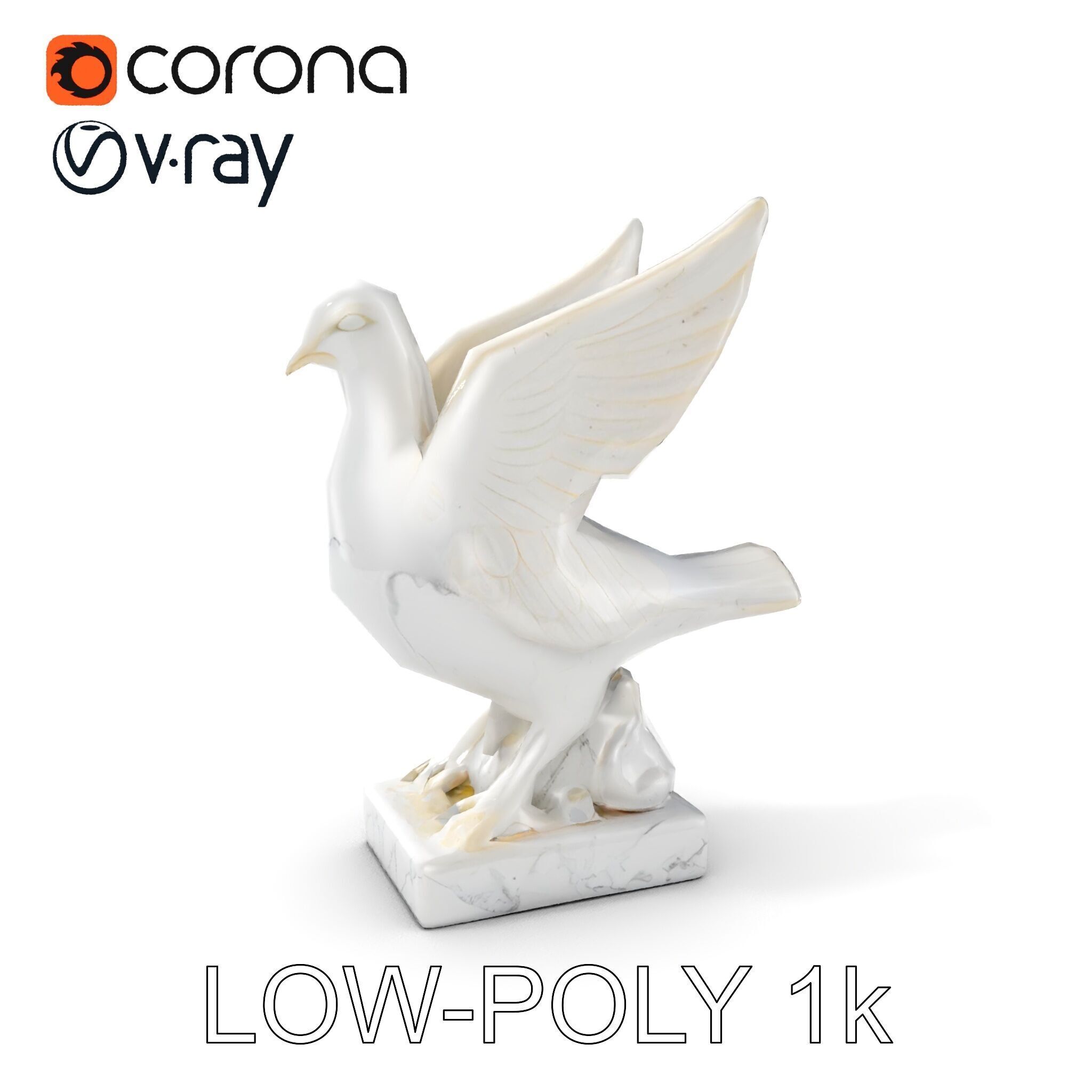 Elegant Dove Statue Model Pack for D Rendering Low-poly 3D model_21