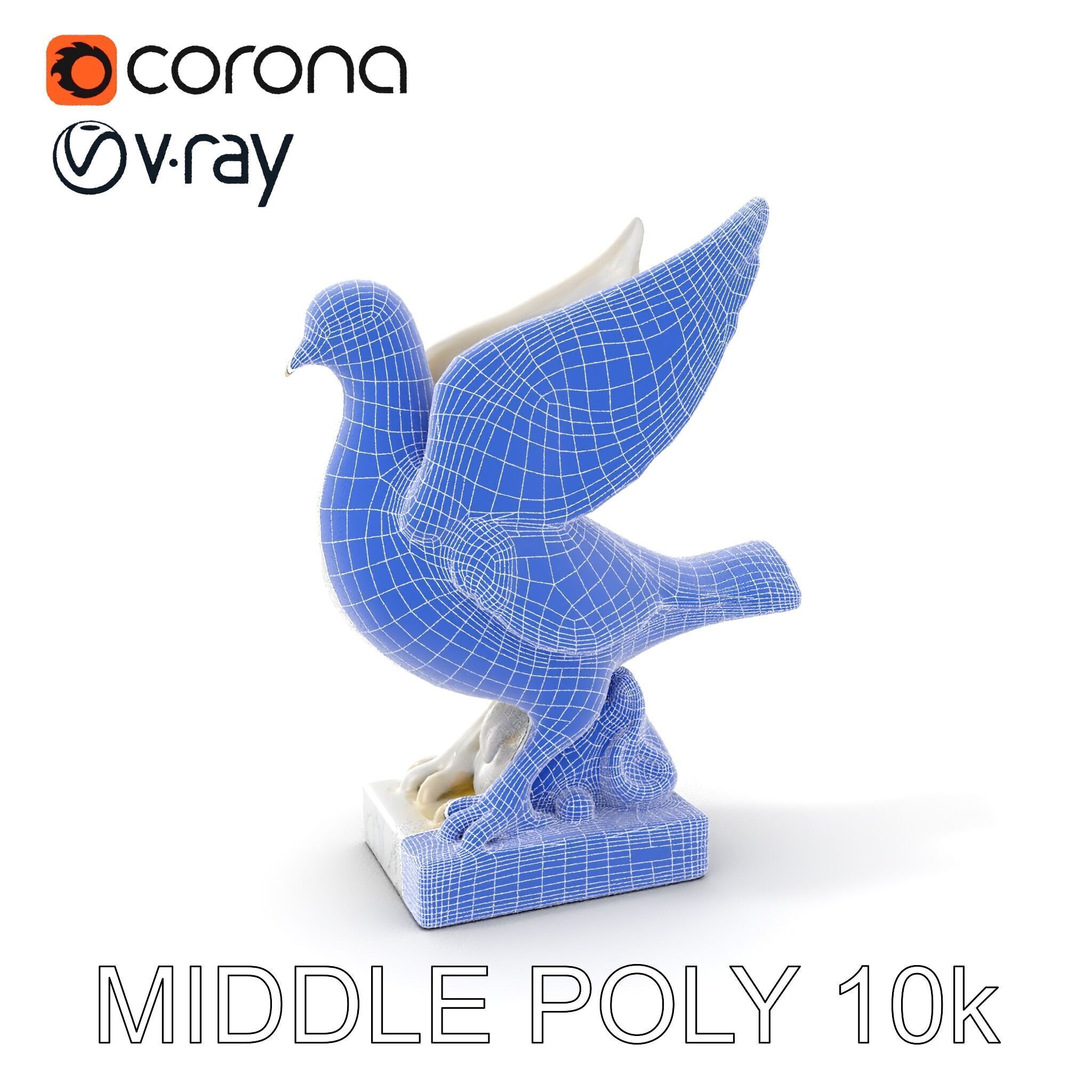 Elegant Dove Statue Model Pack for D Rendering Low-poly 3D model_17