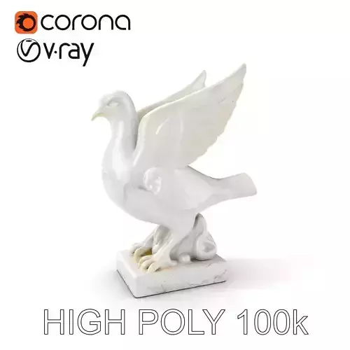 Elegant Dove Statue Model Pack for D Rendering