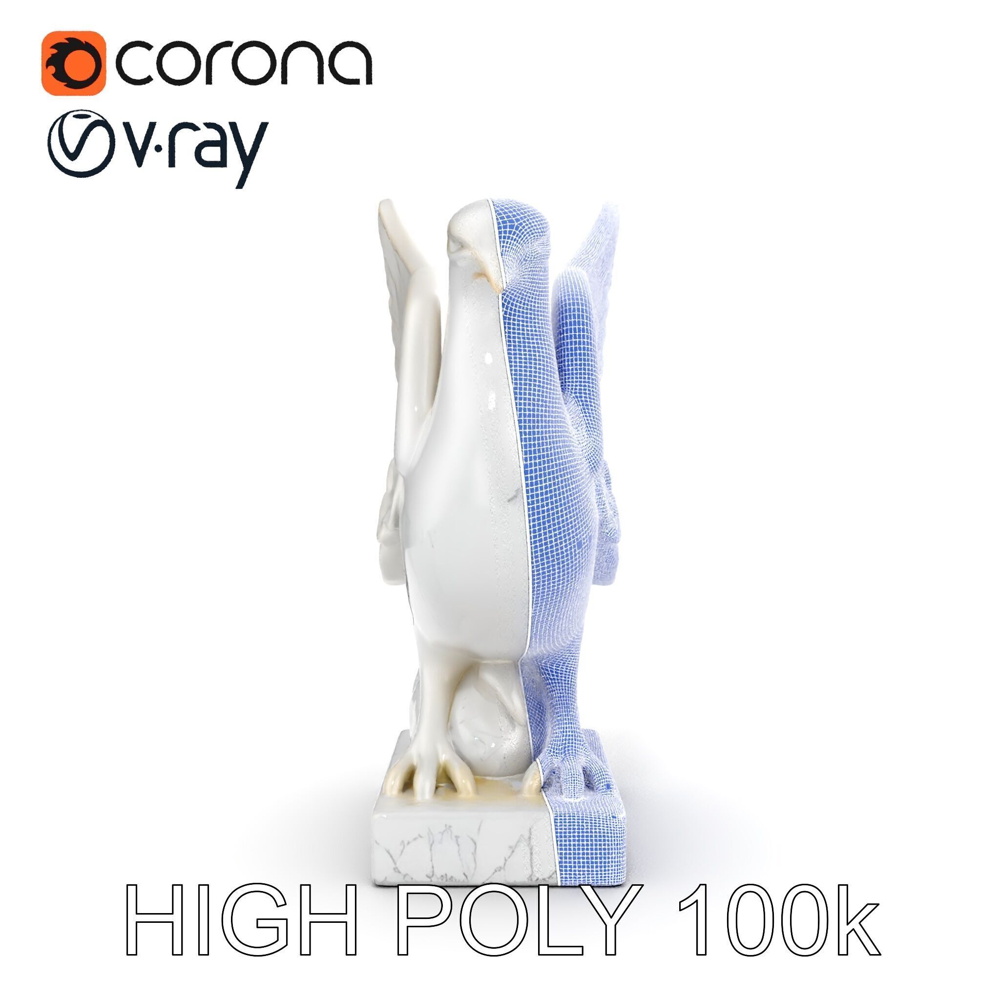 Elegant Dove Statue Model Pack for D Rendering Low-poly 3D model_36