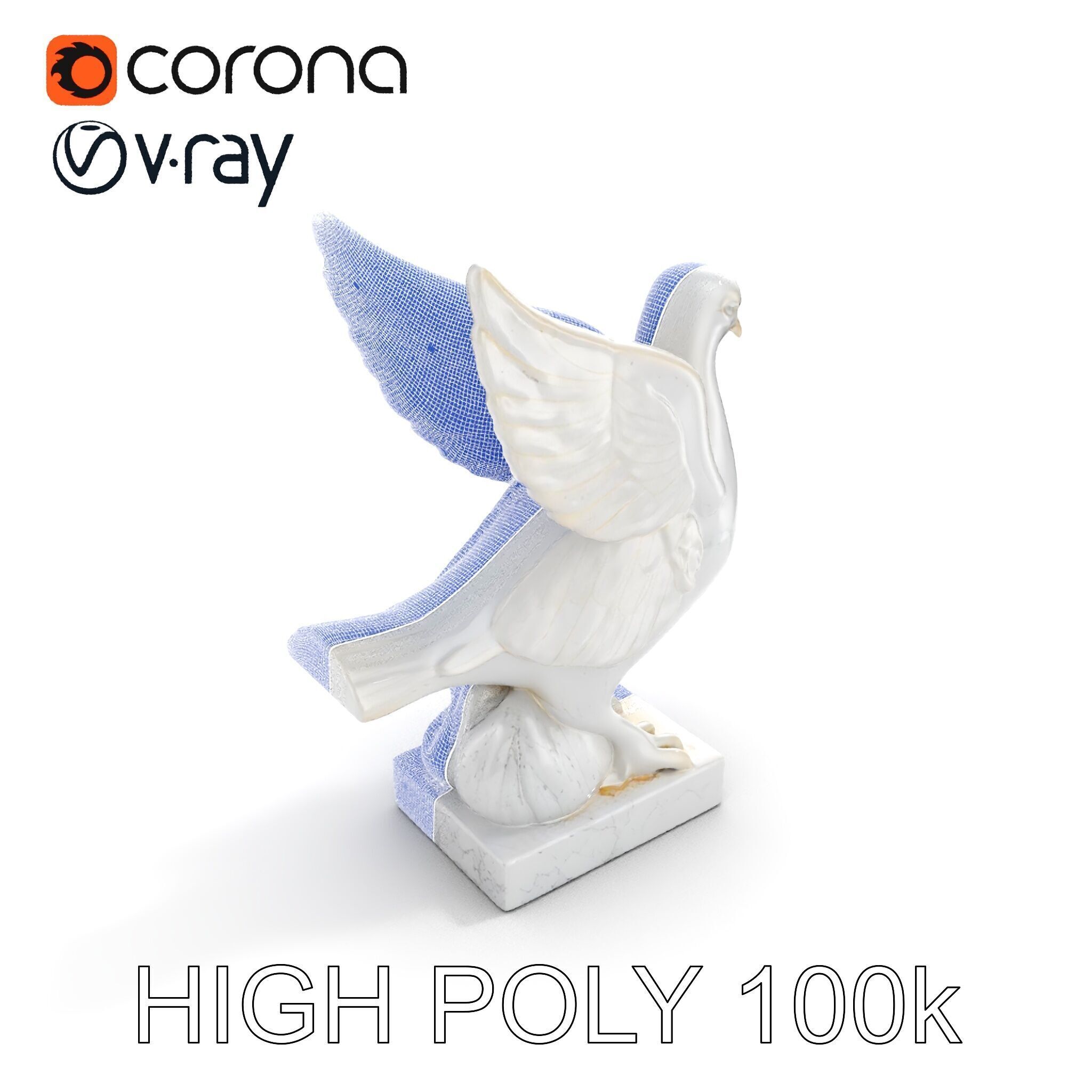 Elegant Dove Statue Model Pack for D Rendering Low-poly 3D model_27