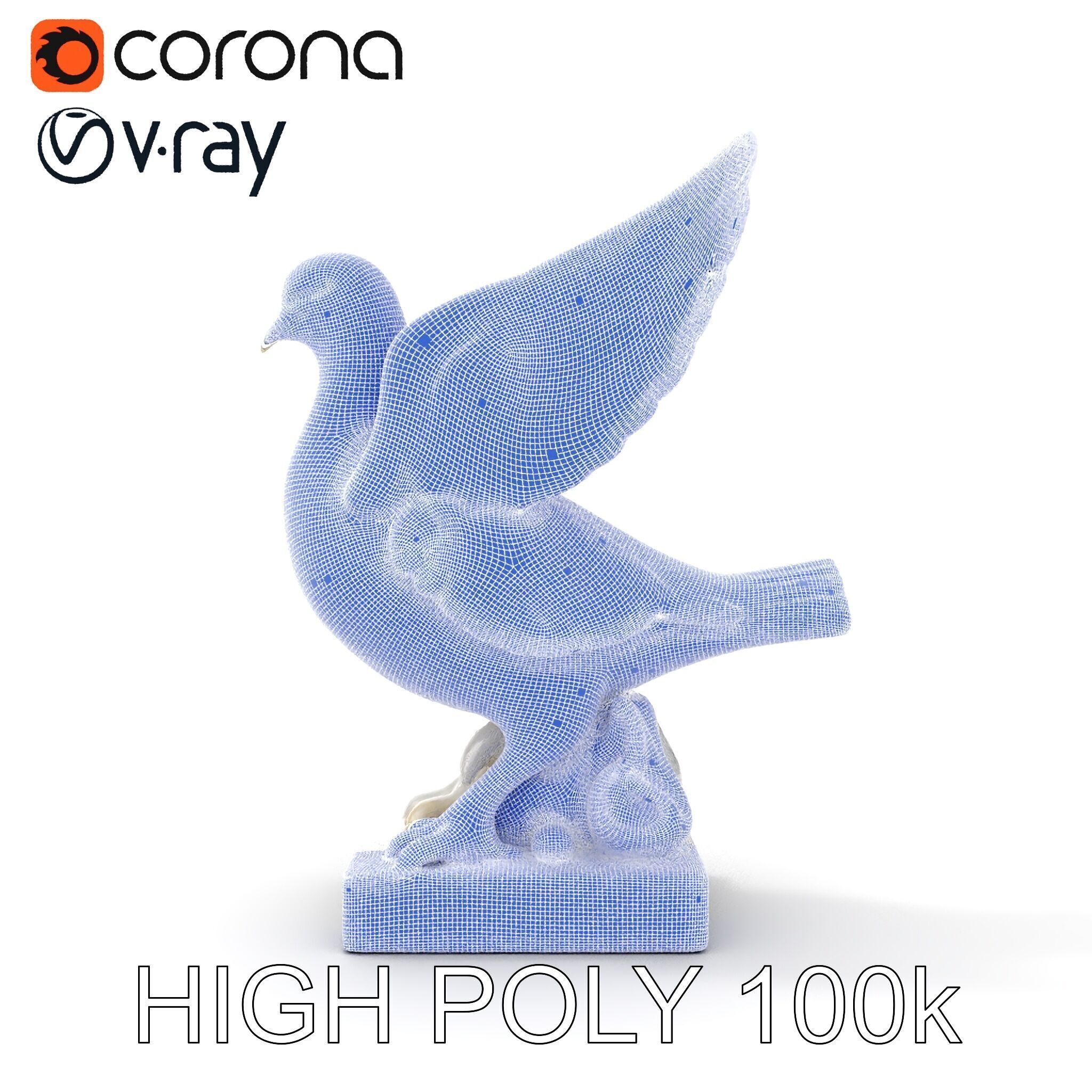 Elegant Dove Statue Model Pack for D Rendering Low-poly 3D model_33