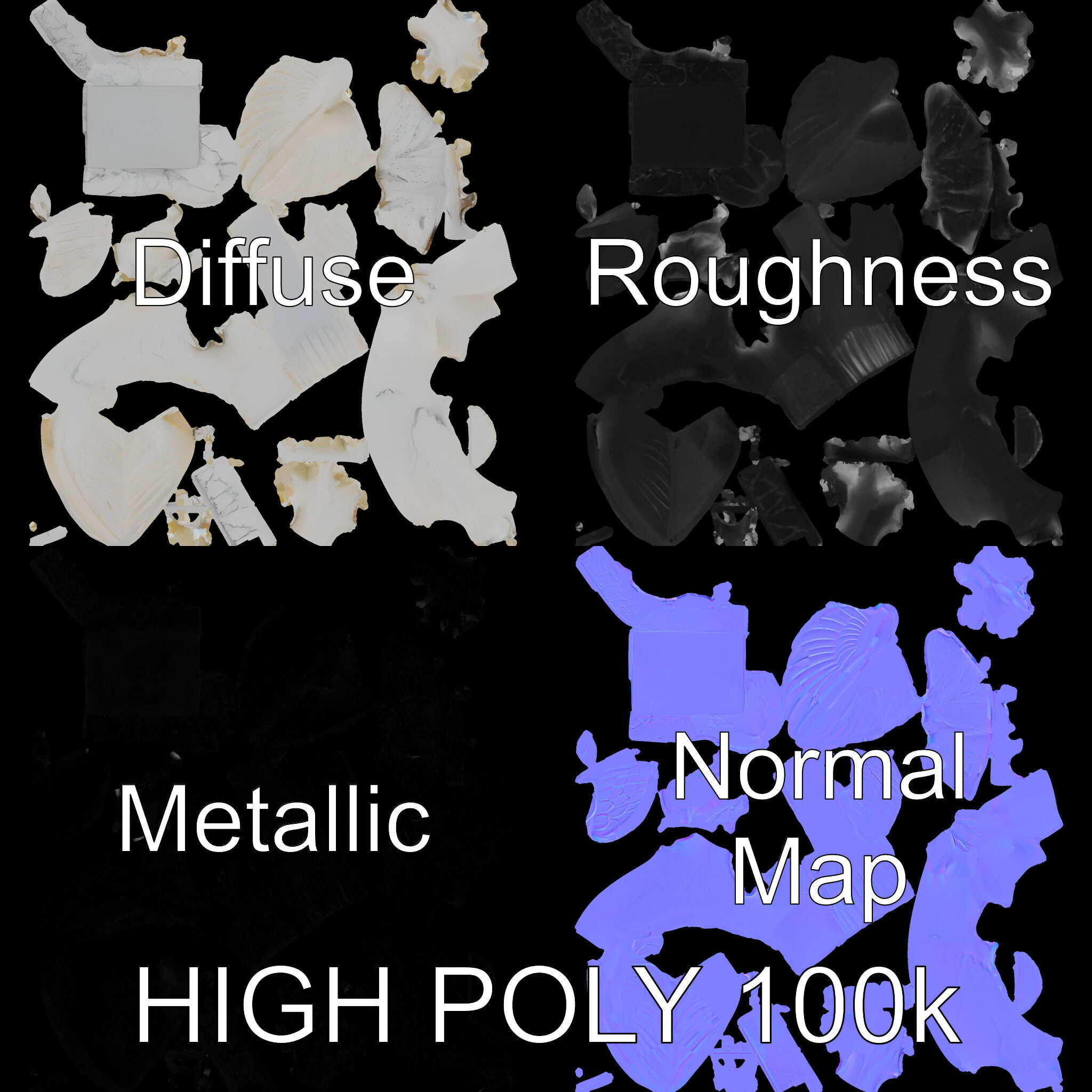 Elegant Dove Statue Model Pack for D Rendering Low-poly 3D model_4