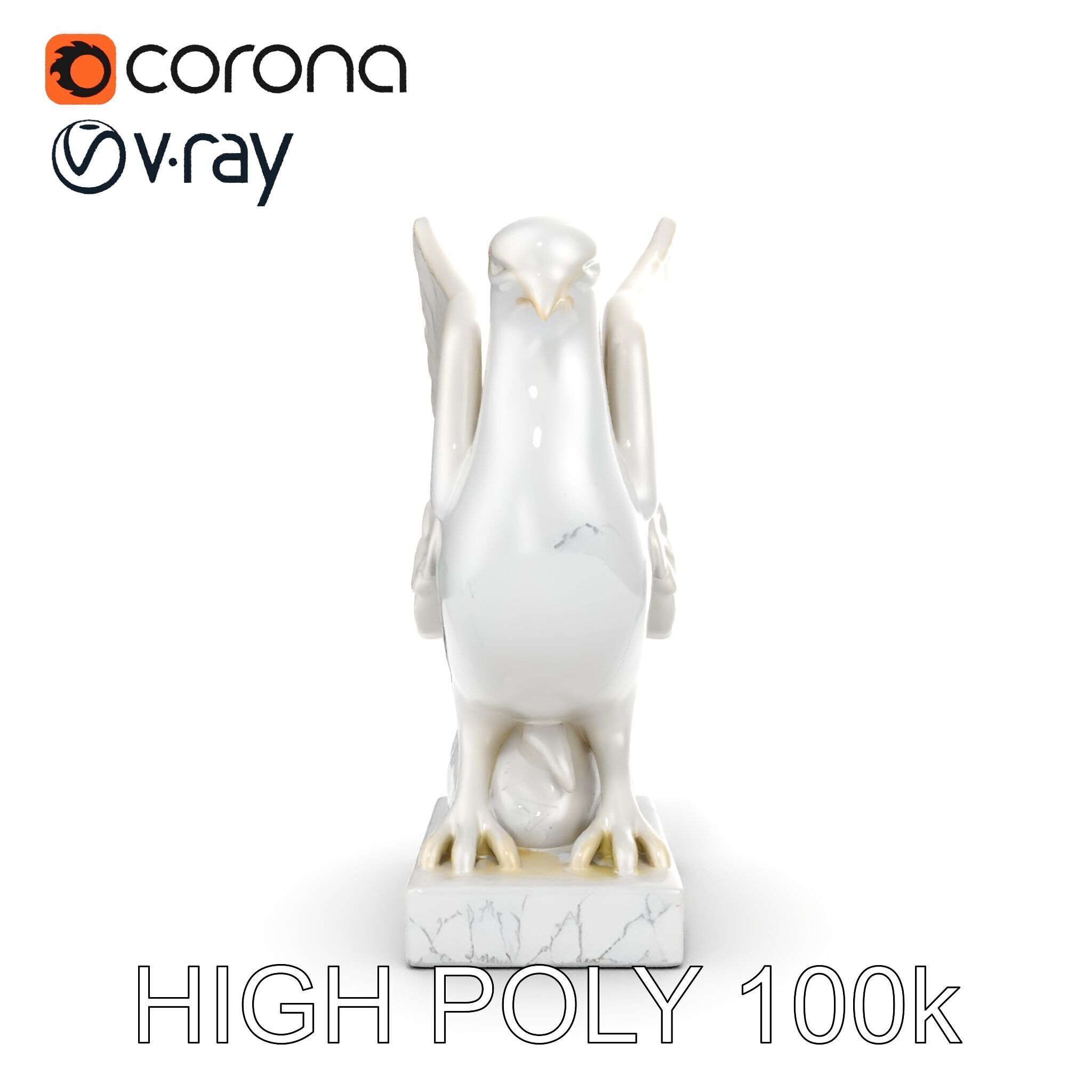 Elegant Dove Statue Model Pack for D Rendering Low-poly 3D model_22