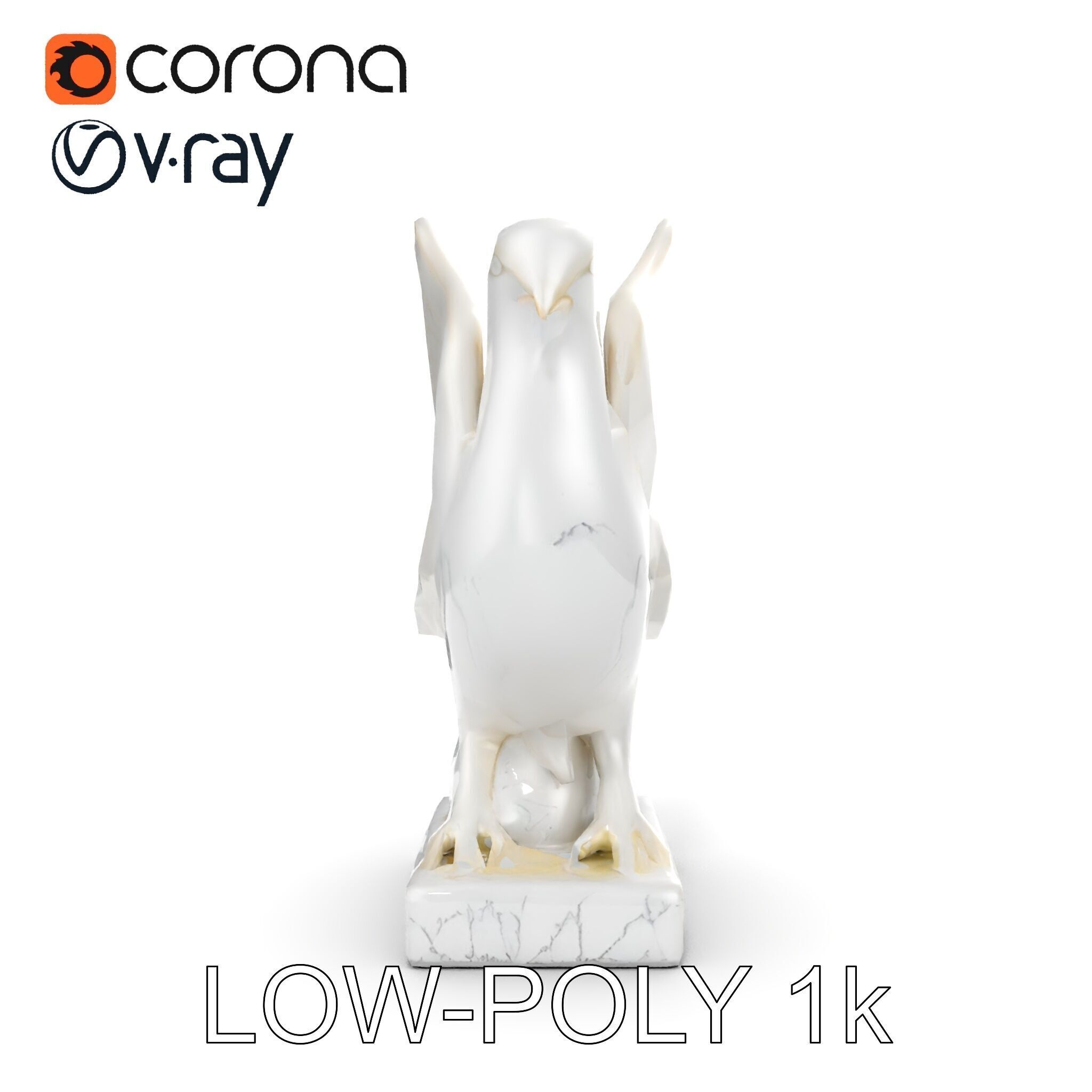 Elegant Dove Statue Model Pack for D Rendering Low-poly 3D model_8