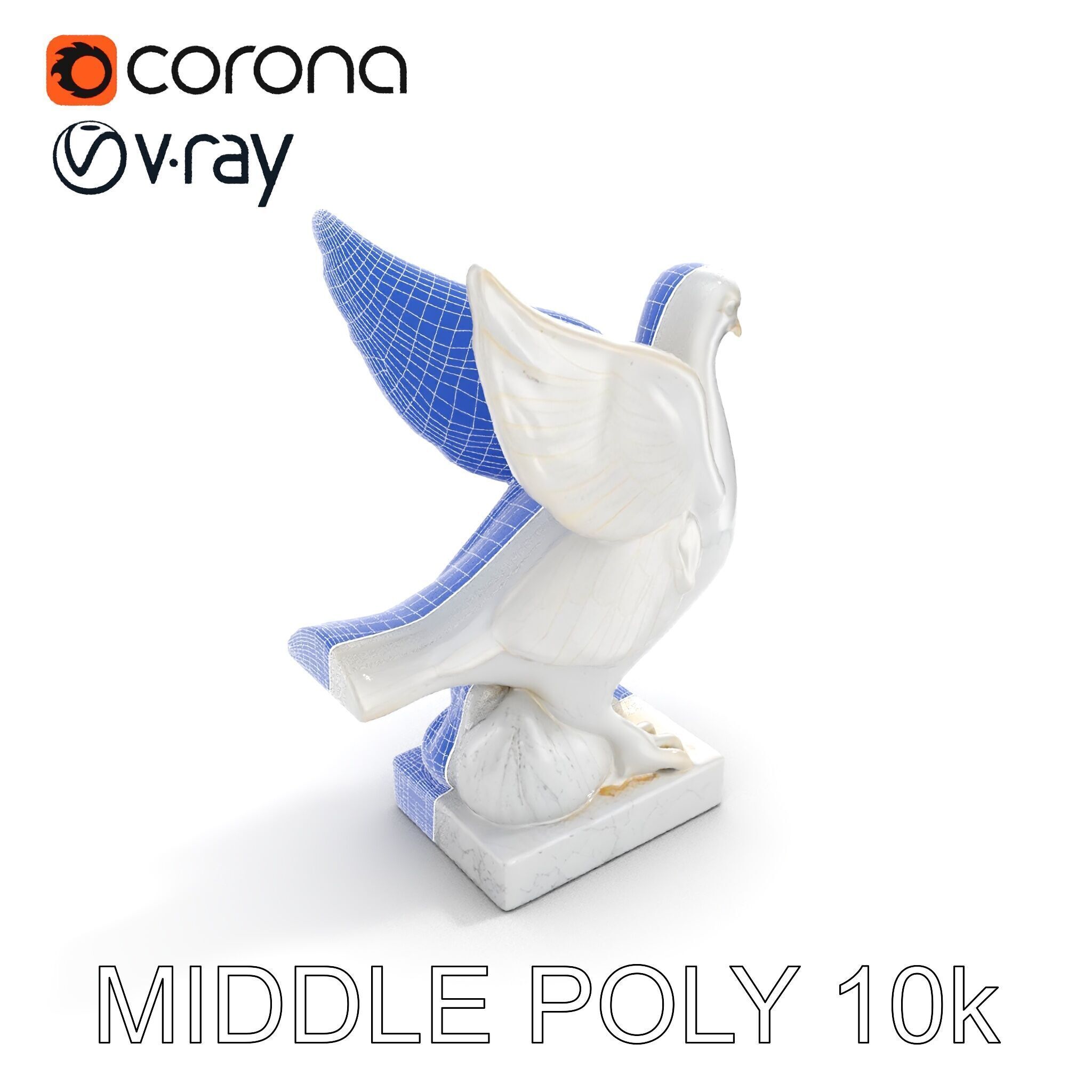 Elegant Dove Statue Model Pack for D Rendering Low-poly 3D model_23