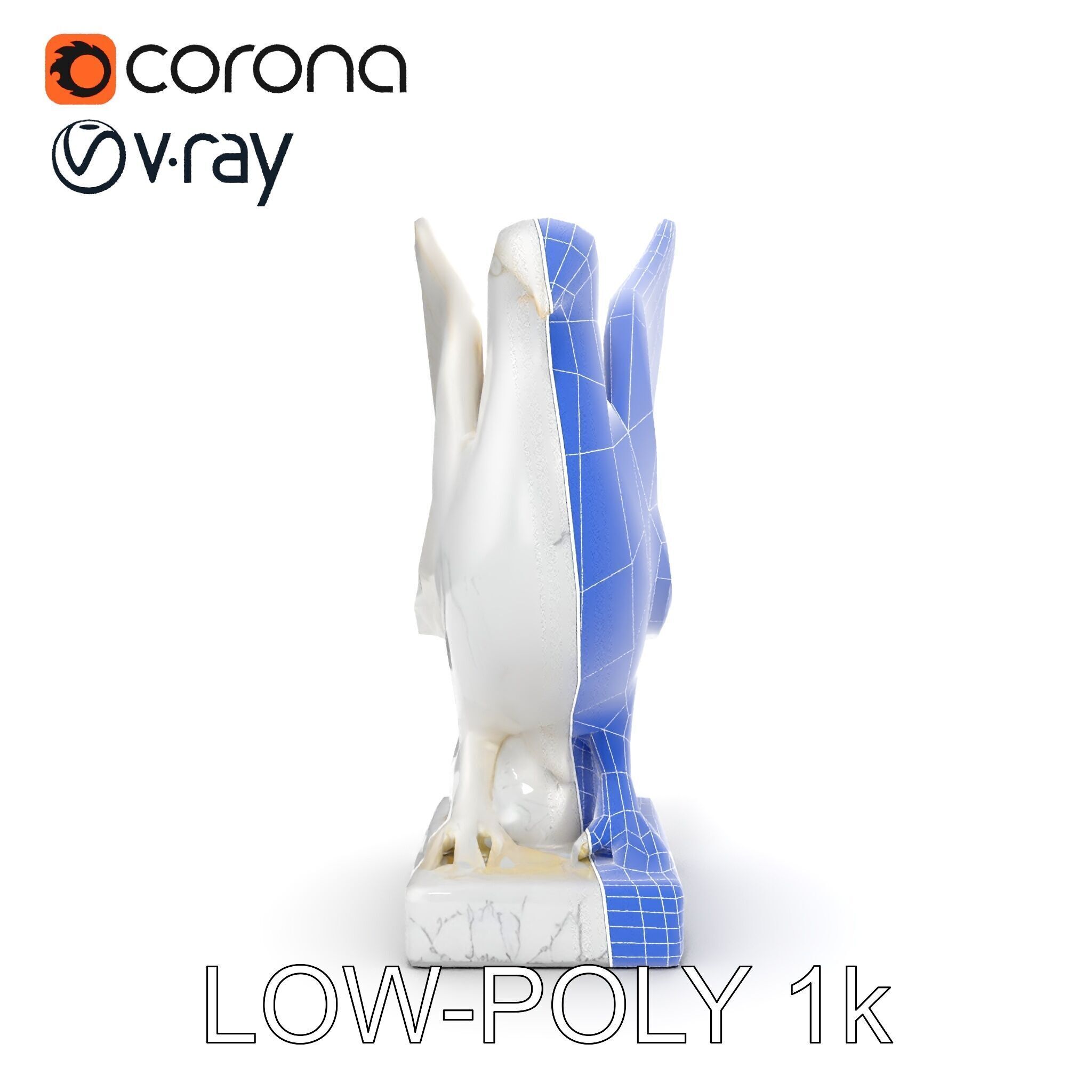 Elegant Dove Statue Model Pack for D Rendering Low-poly 3D model_32