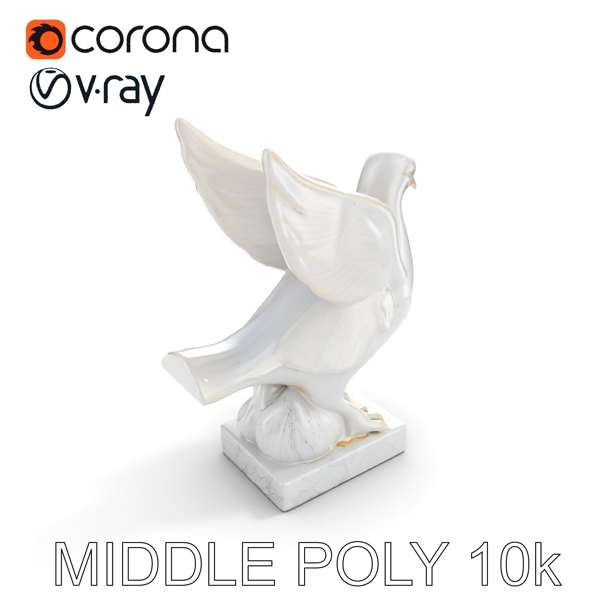 Elegant Dove Statue Model Pack for D Rendering Low-poly 3D model_14