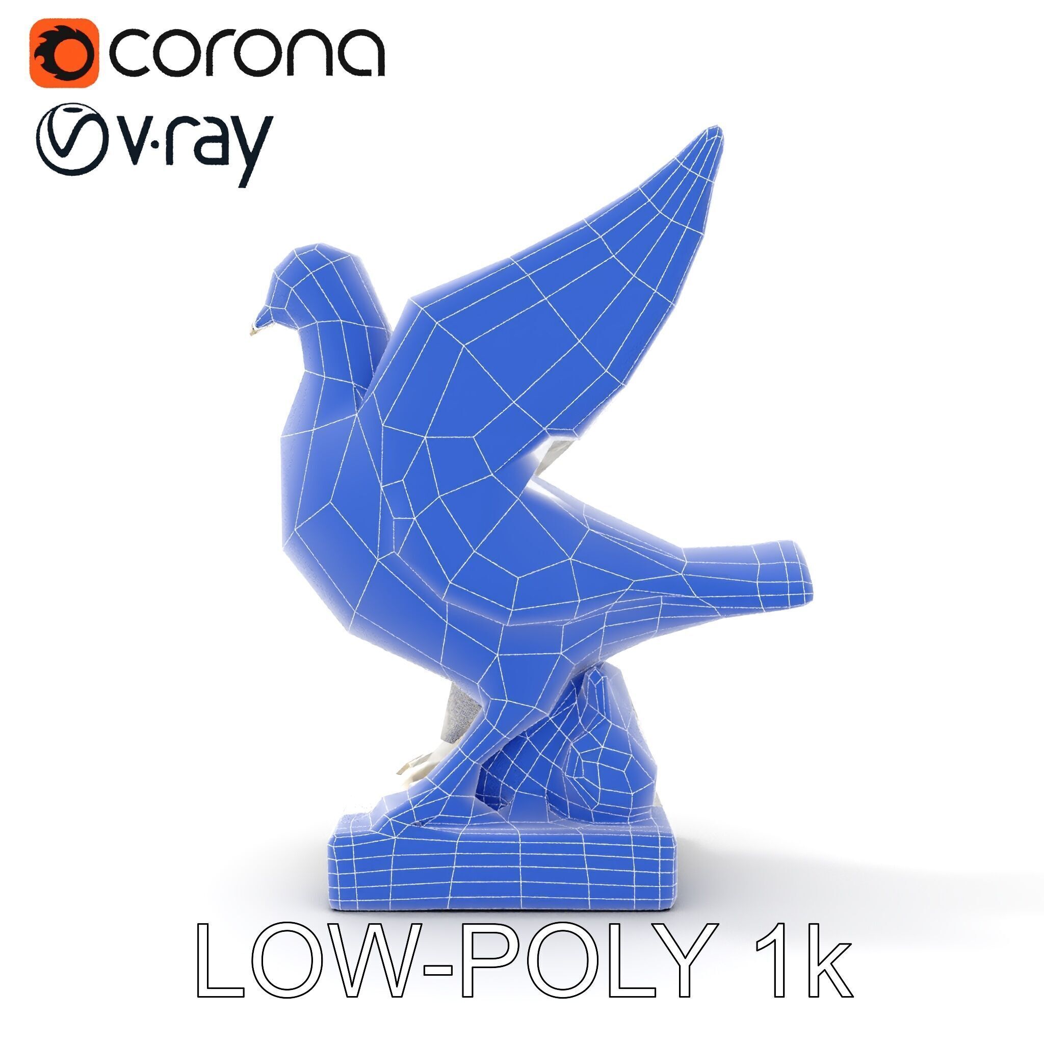 Elegant Dove Statue Model Pack for D Rendering Low-poly 3D model_26
